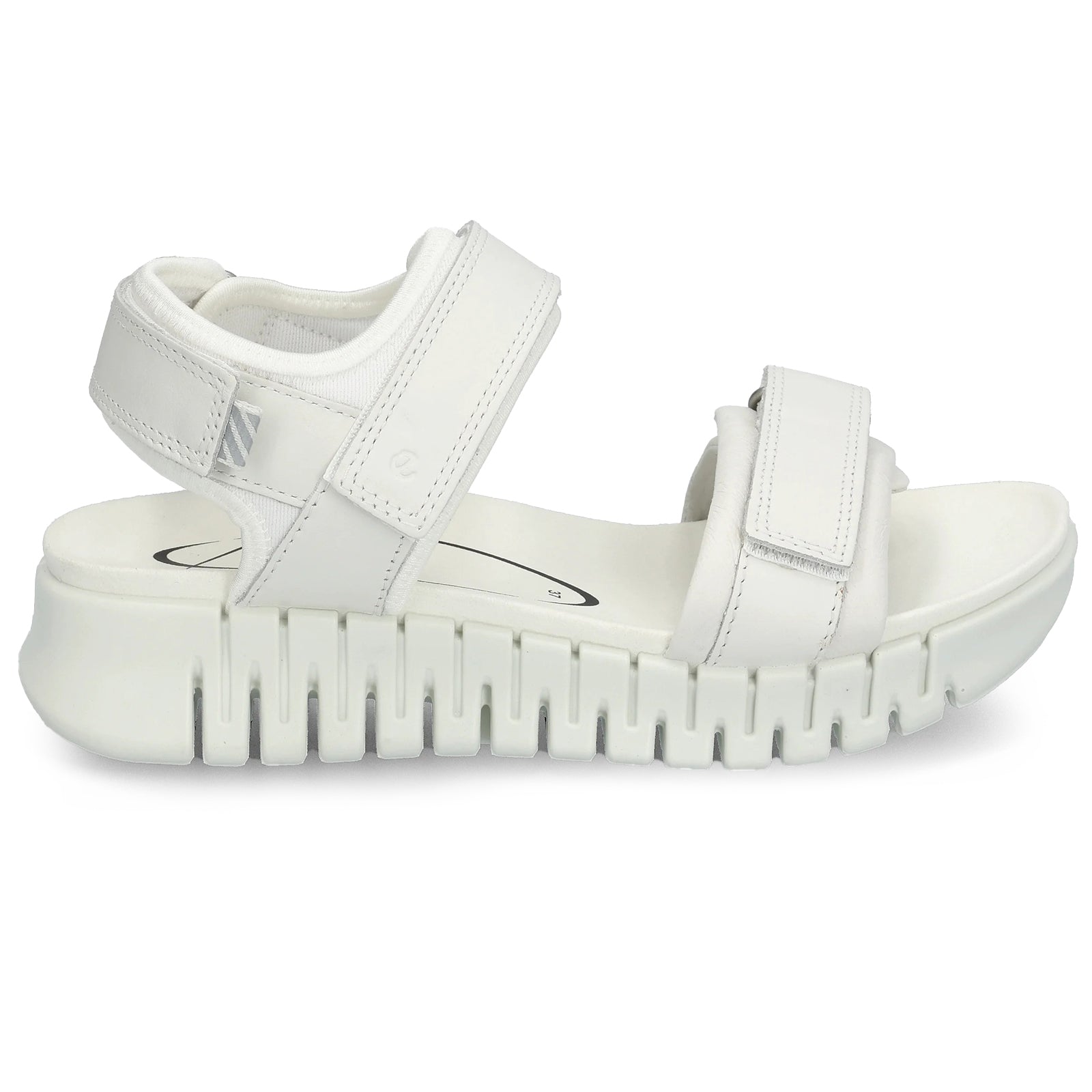 Ecco Gruuv Sol Leather Textile Womens Sandals#color_white