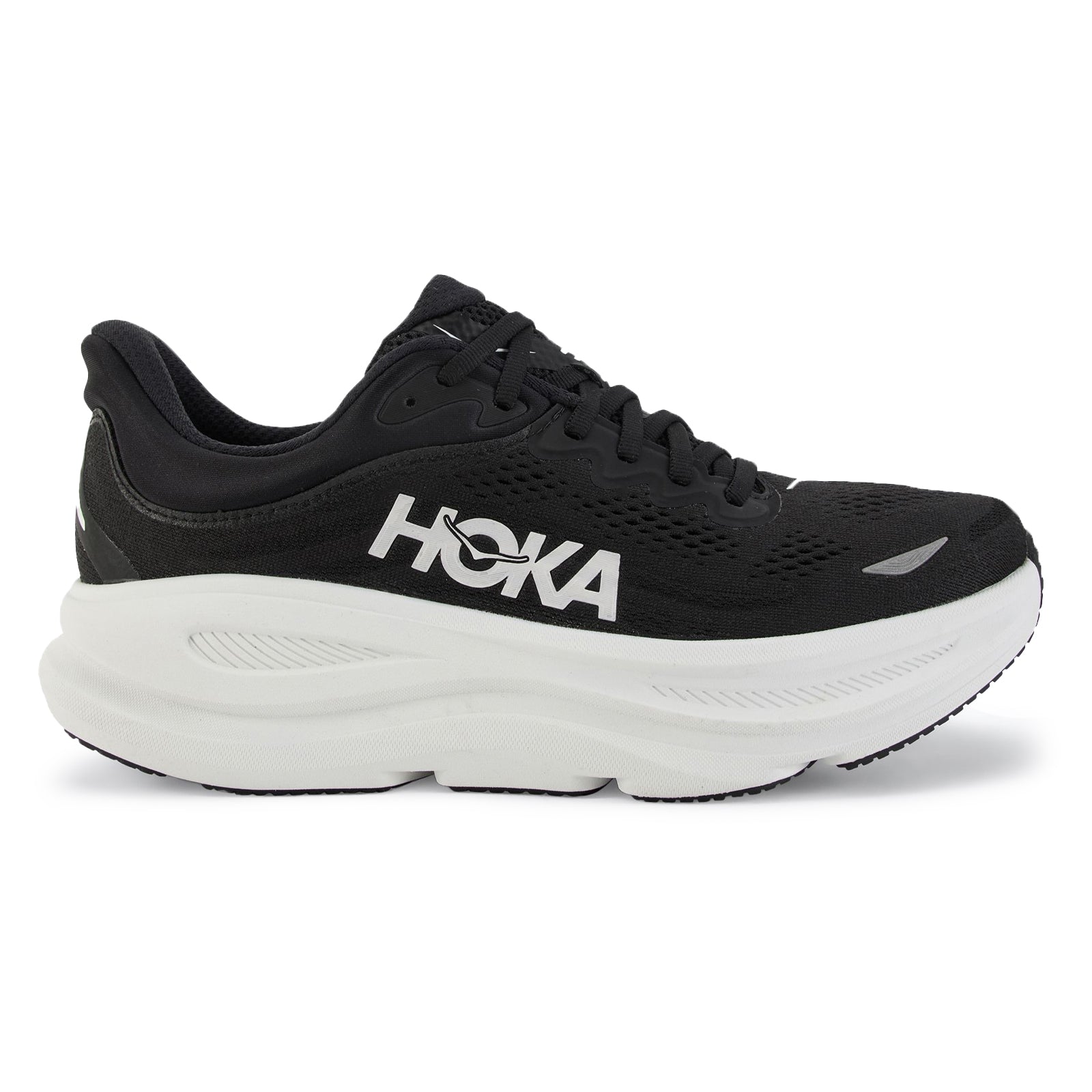 Hoka Bondi 9 Textile Synthetic Mens Trainers#color_black white