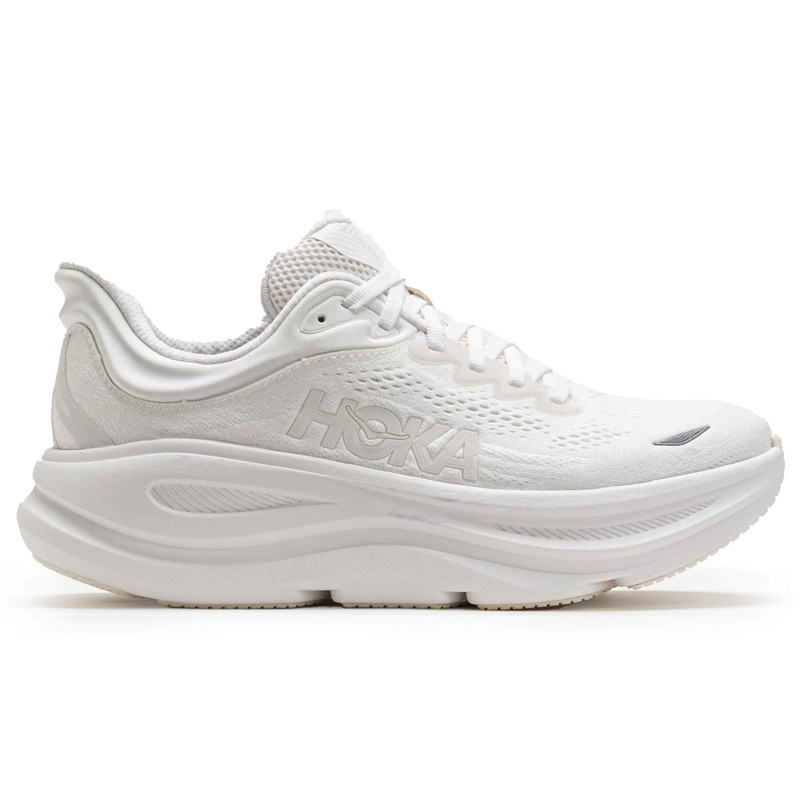 Hoka Bondi 9 Textile Synthetic Mens Trainers#color_white white