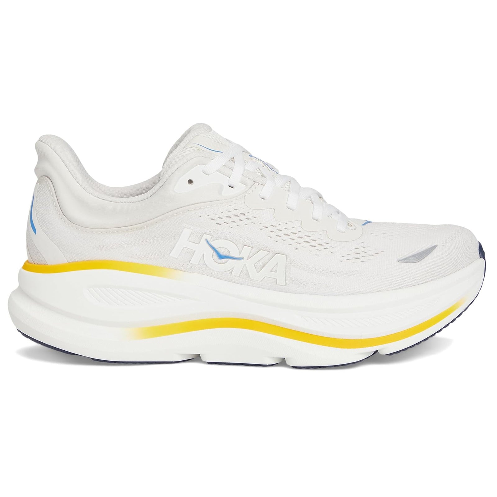 Hoka Bondi 9 Textile Synthetic Mens Trainers#color_white grout