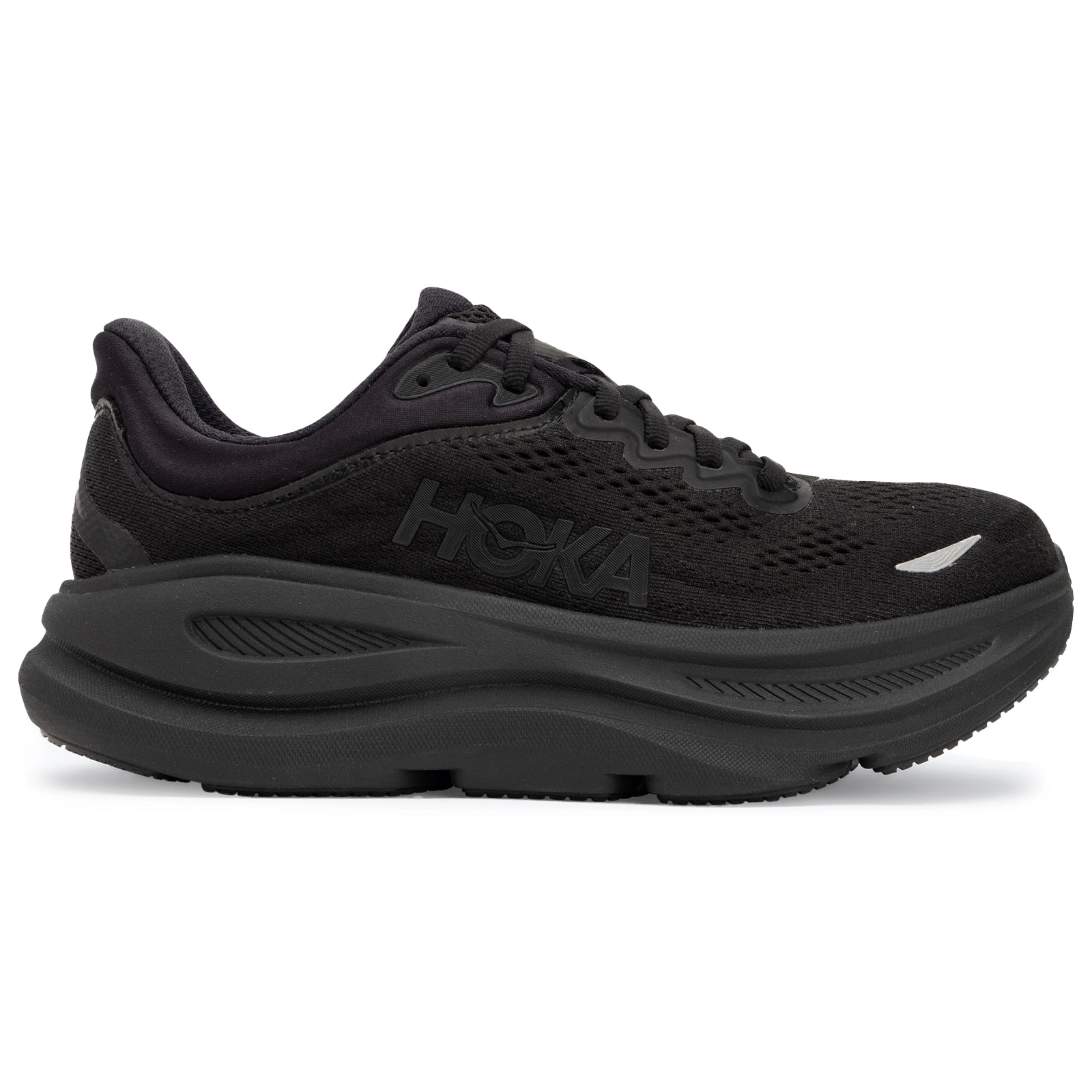 Hoka Bondi 9 Textile Synthetic Womens Trainers#color_black black