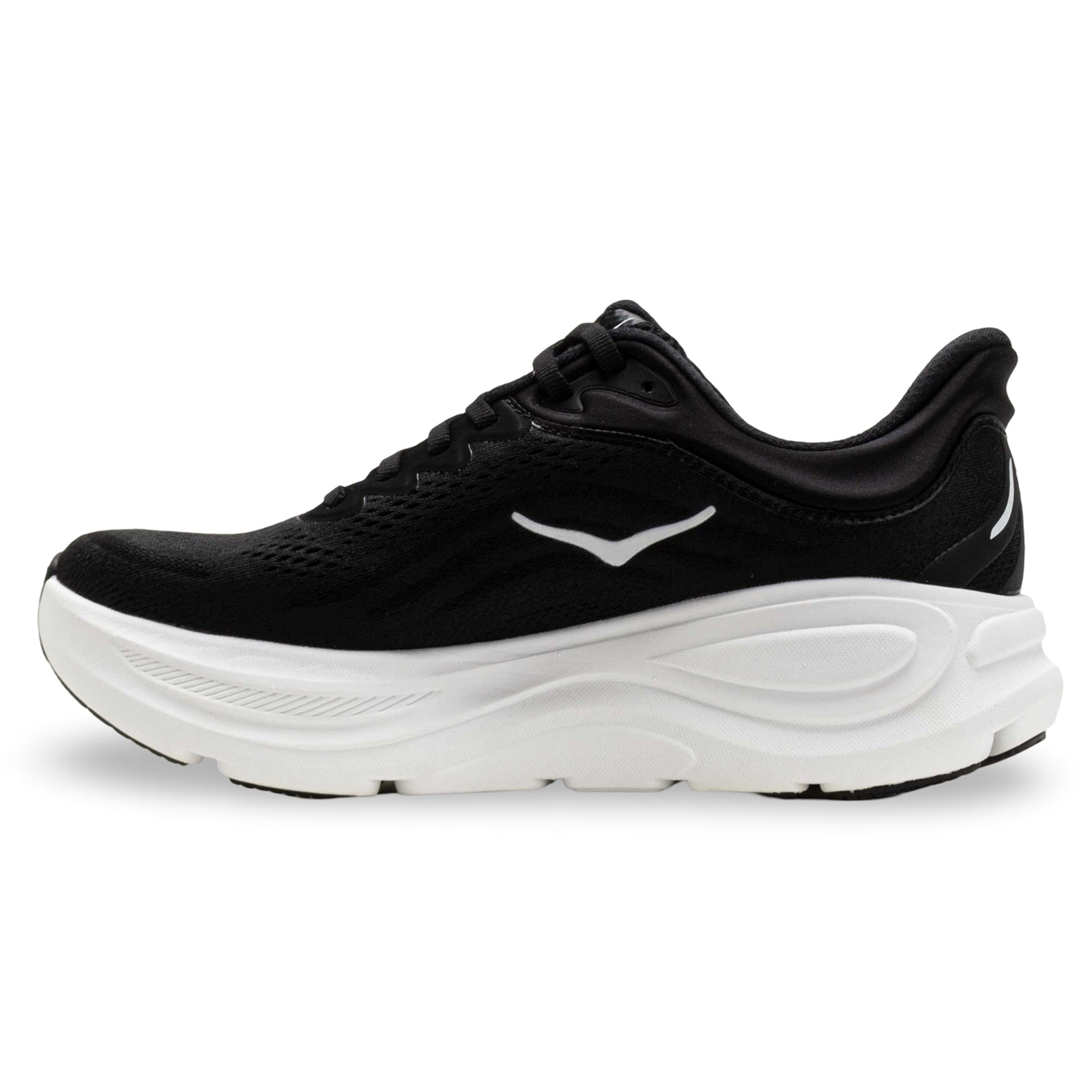 Hoka Bondi 9 Textile Synthetic Womens Trainers#color_black white