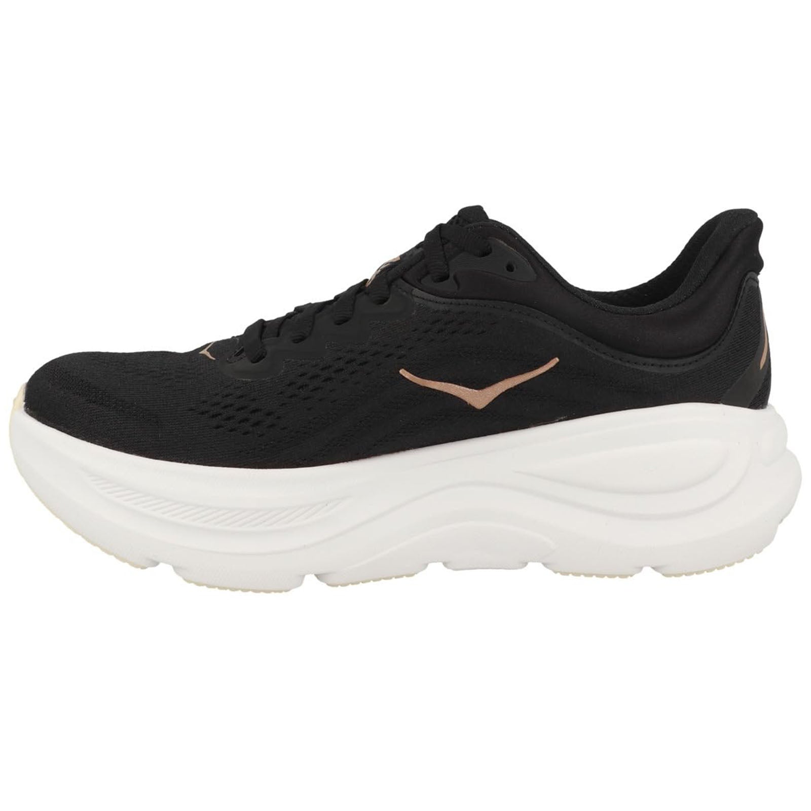 Hoka Bondi 9 Textile Synthetic Womens Trainers#color_black rose gold