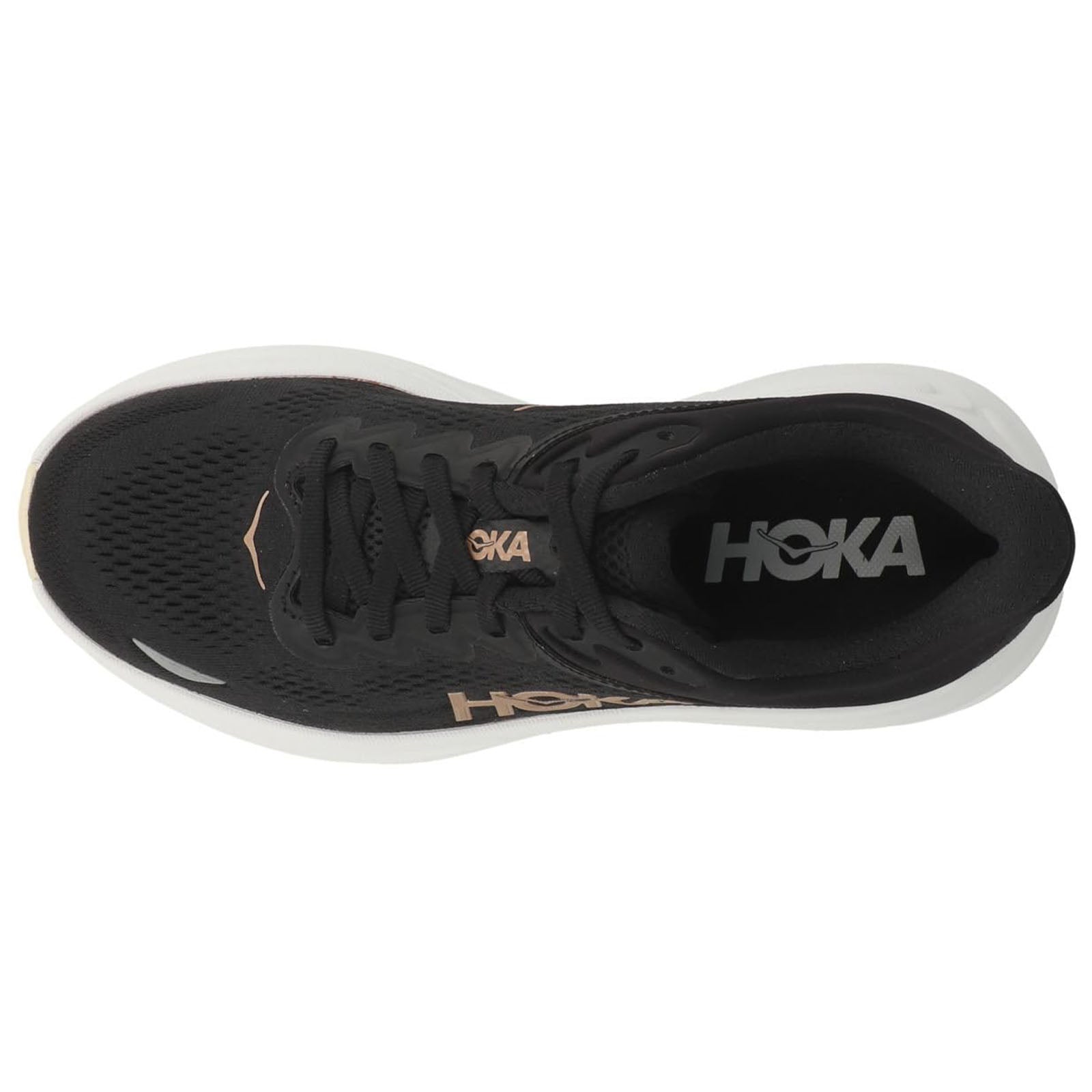Hoka Bondi 9 Textile Synthetic Womens Trainers#color_black rose gold