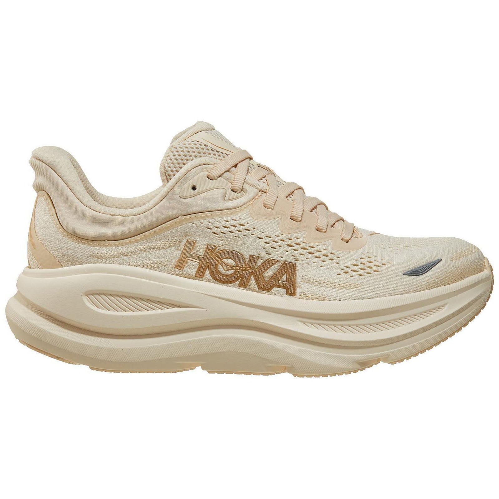 Hoka Bondi 9 Textile Synthetic Womens Trainers#color_vanilla birch