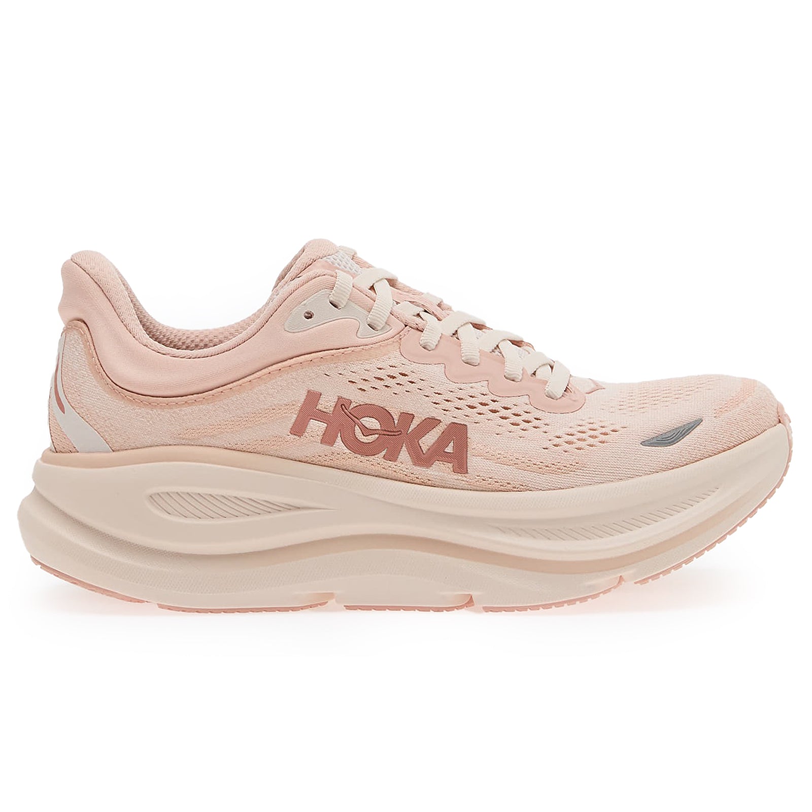 Hoka Bondi 9 Textile Synthetic Womens Trainers#color_rose latte rose cream