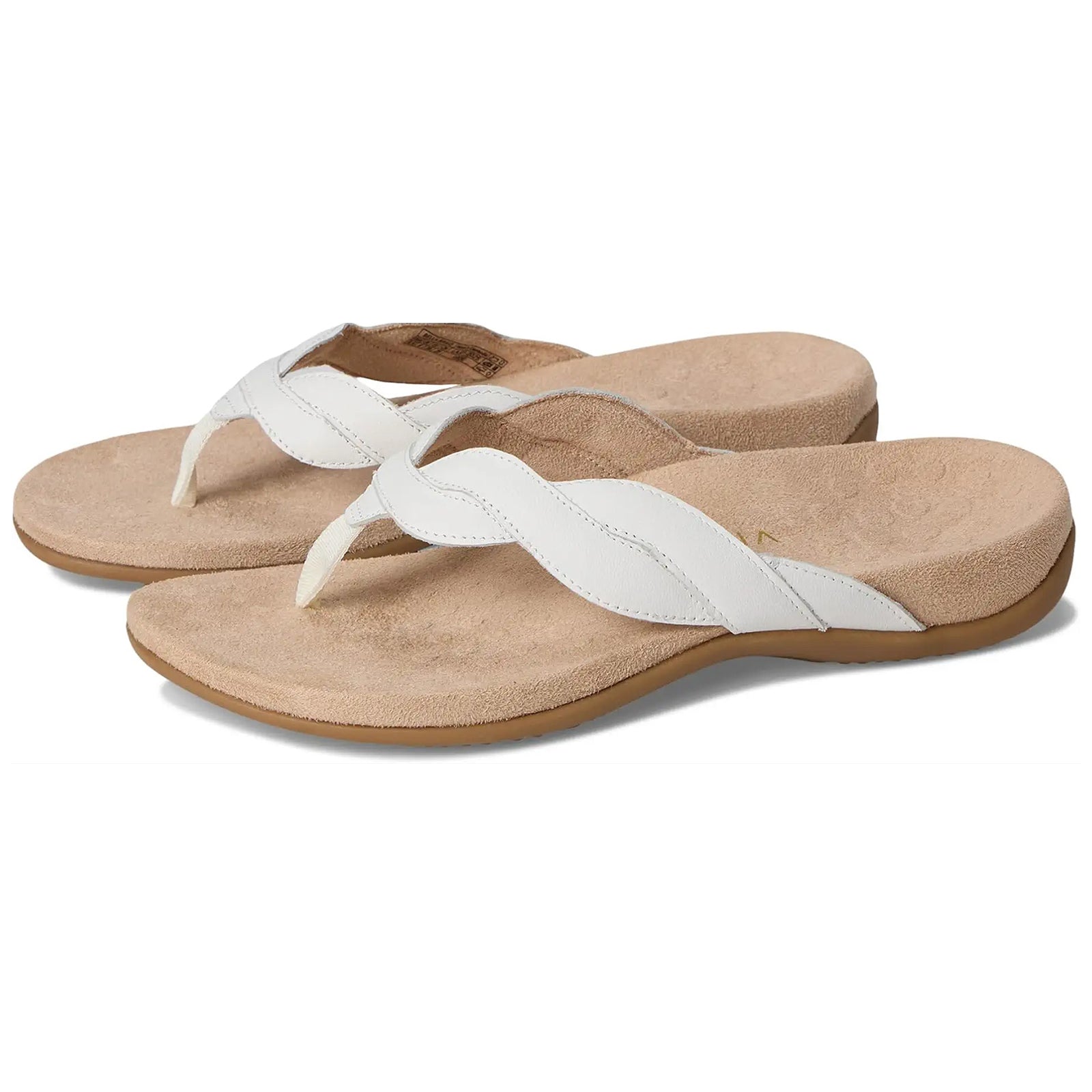 Vionic Bella Braid Leather Womens Sandals#color_white