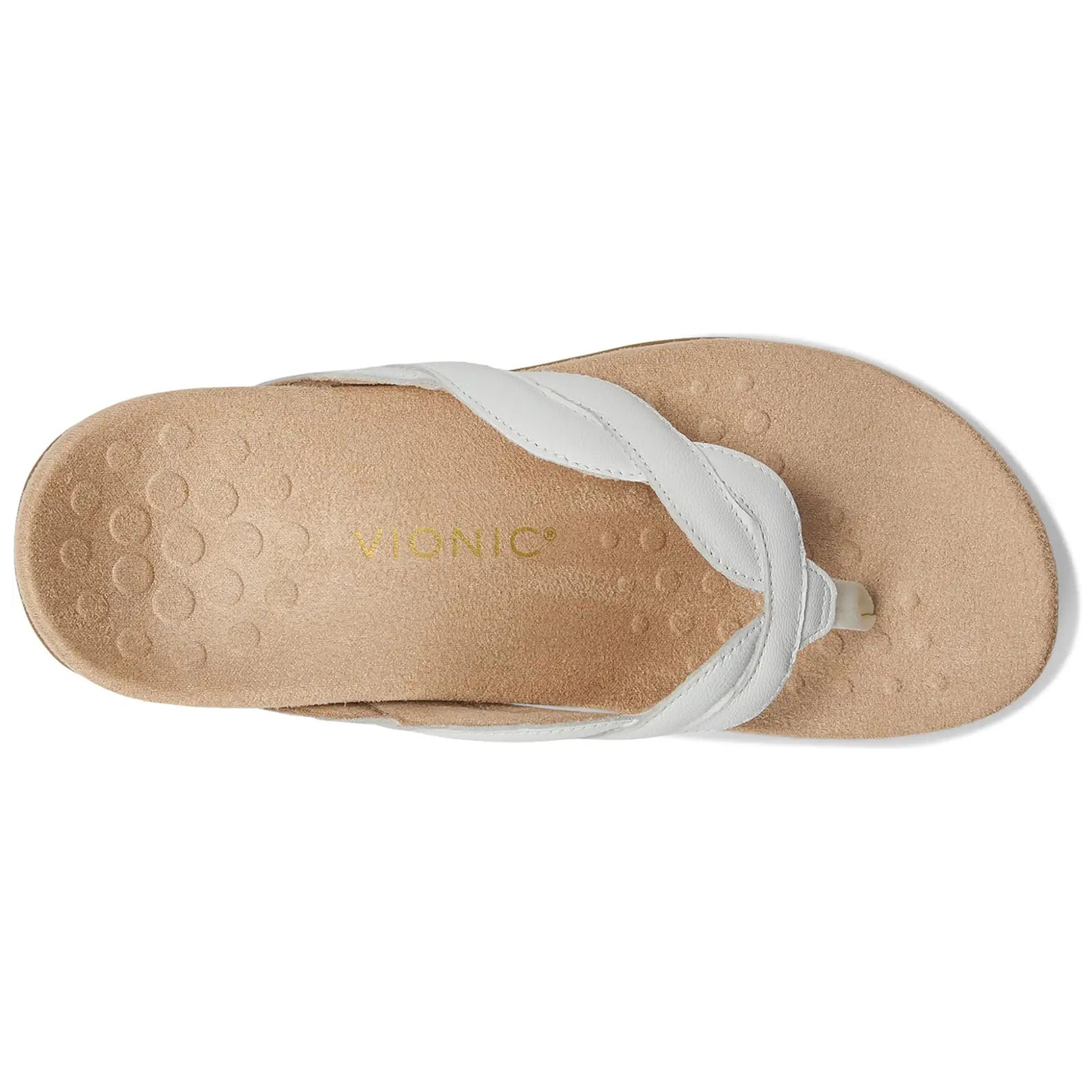 Vionic Bella Braid Leather Womens Sandals#color_white