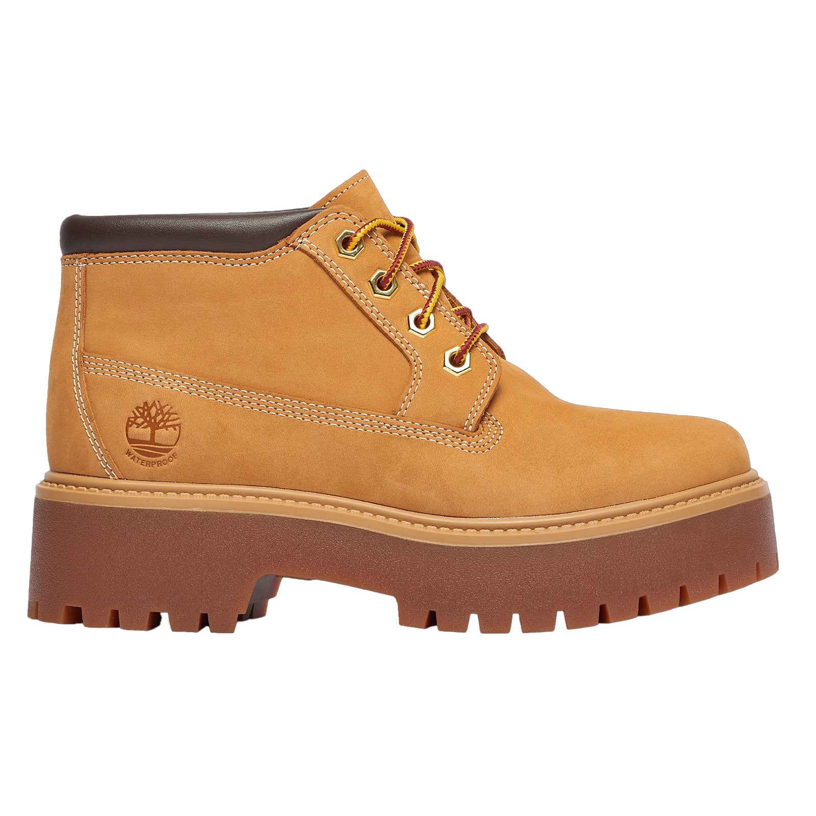 Timberland Stone Street Mid Lace Leather Womens Boots#color_wheat