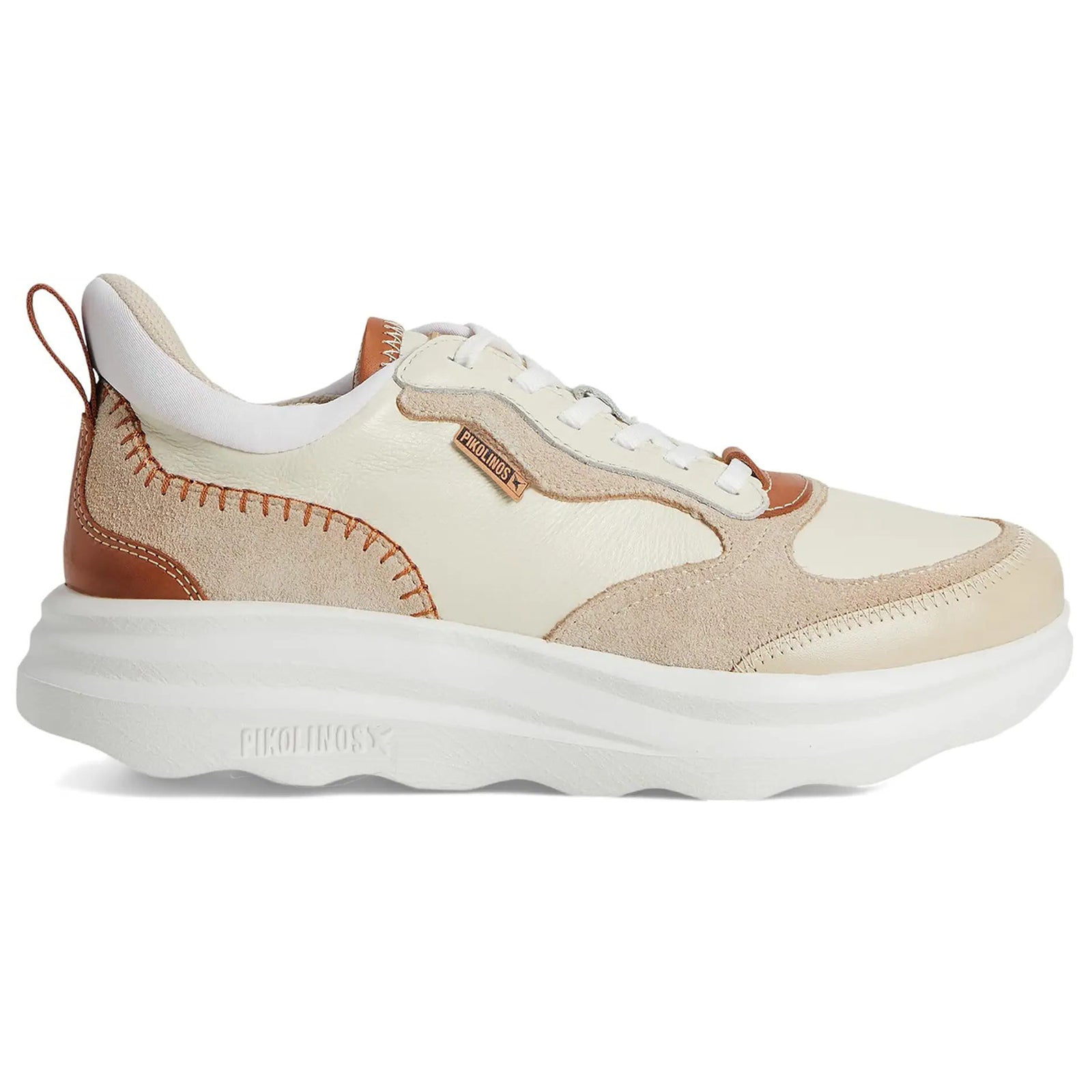 Pikolinos Zahara W1D Leather Womens Trainers#color_nata