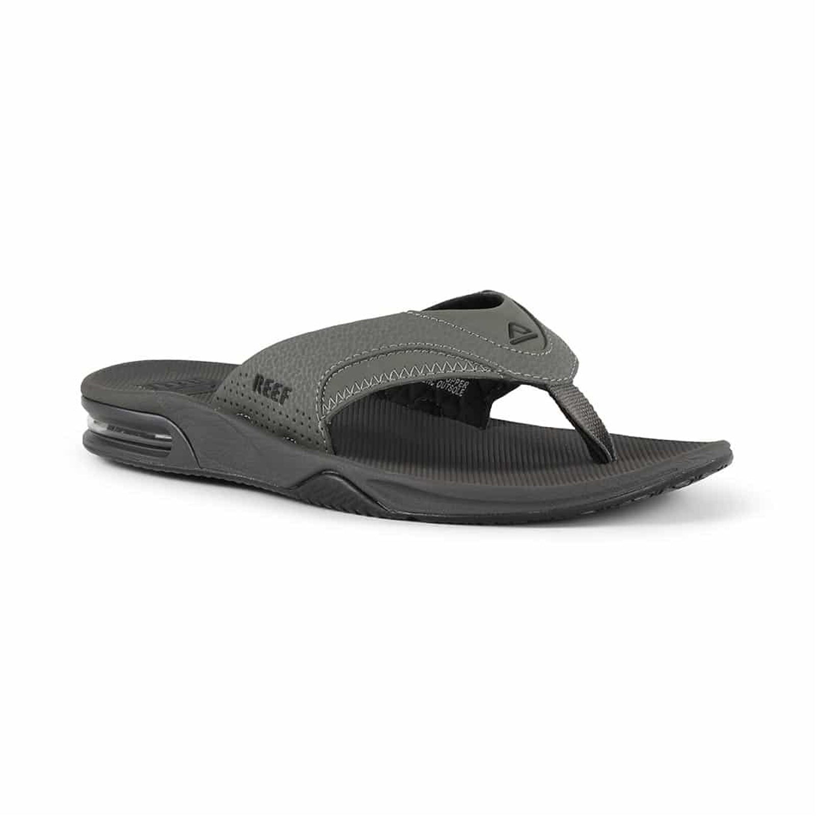 Reef Fanning Synthetic Nubuck Men's Toe Post Grey Black Sandals