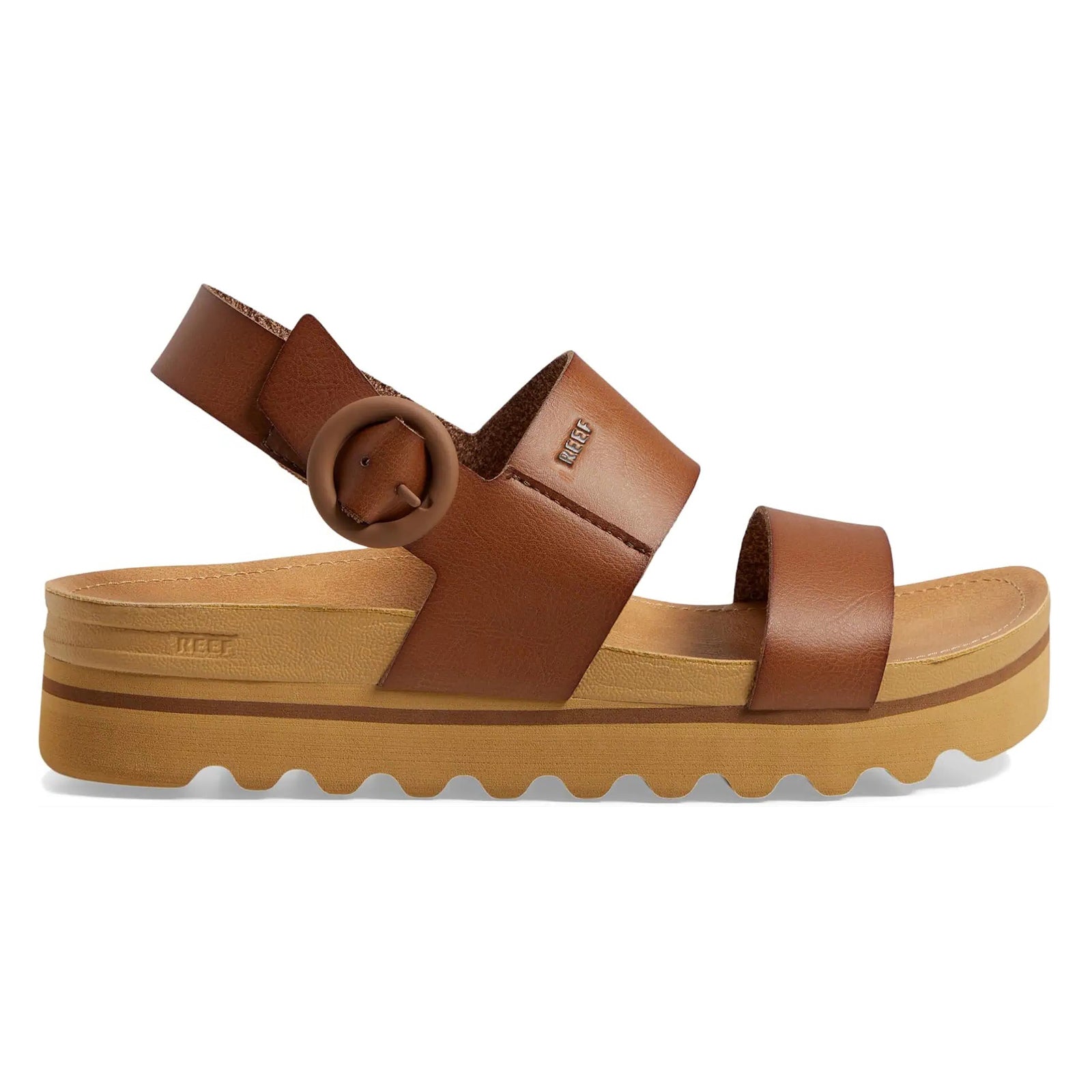 Reef Vista Hi Buckle Vegan Leather Womens Sandals#color_espresso