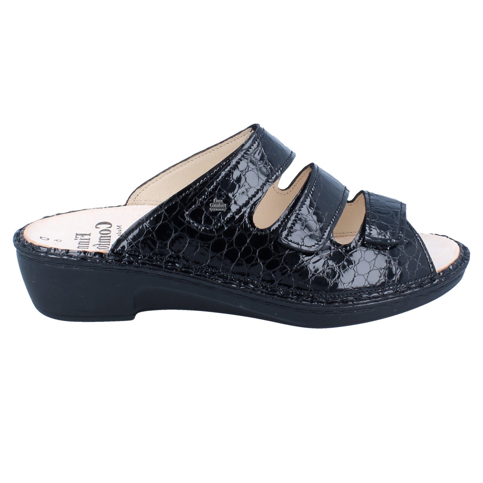 Finn Comfort Canzo Leather Womens Sandals#color_black