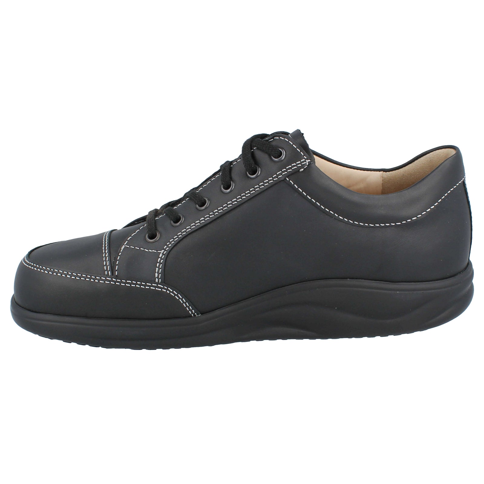 Finn Comfort Huelva Leather Mens Shoes#color_black