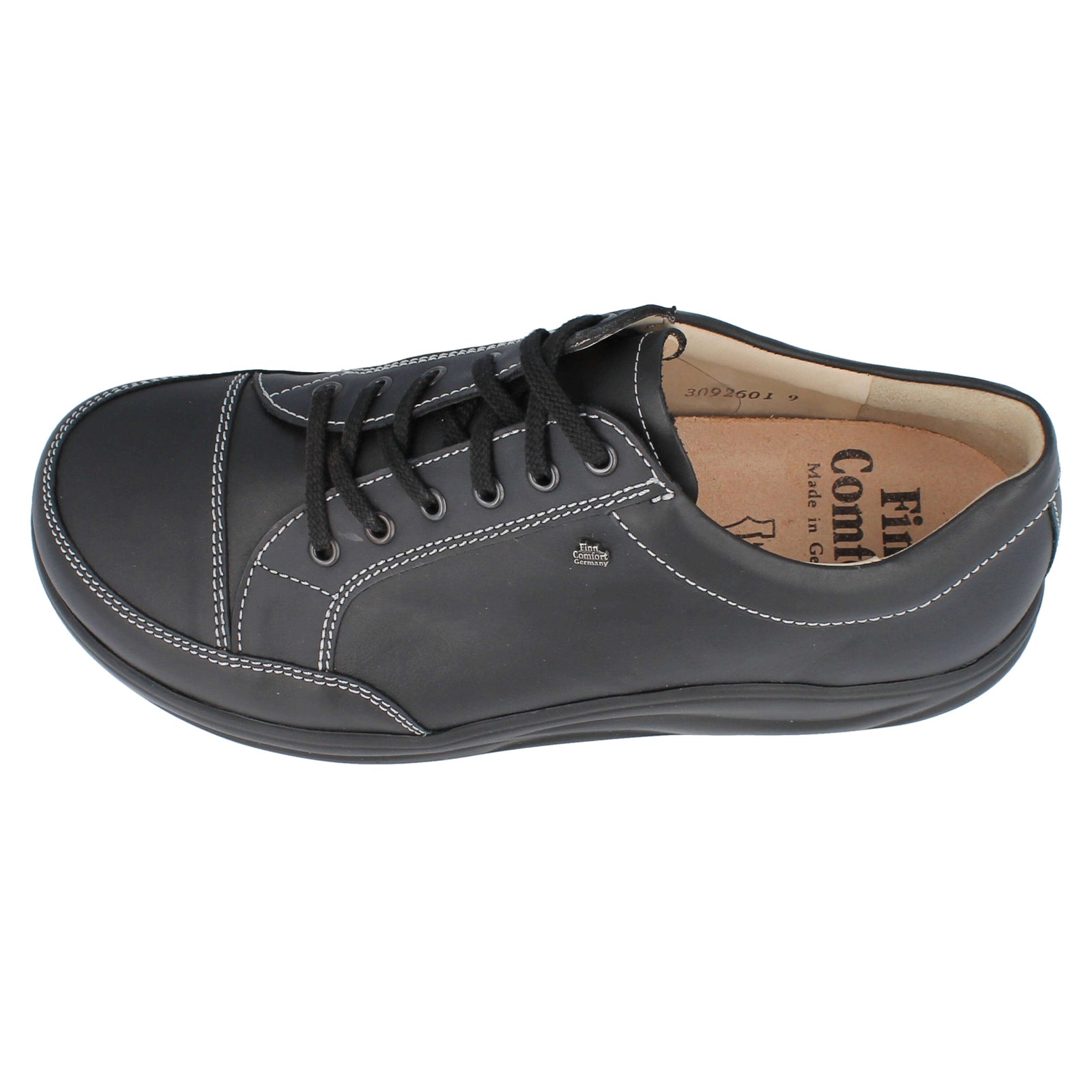 Finn Comfort Huelva Leather Mens Shoes#color_black