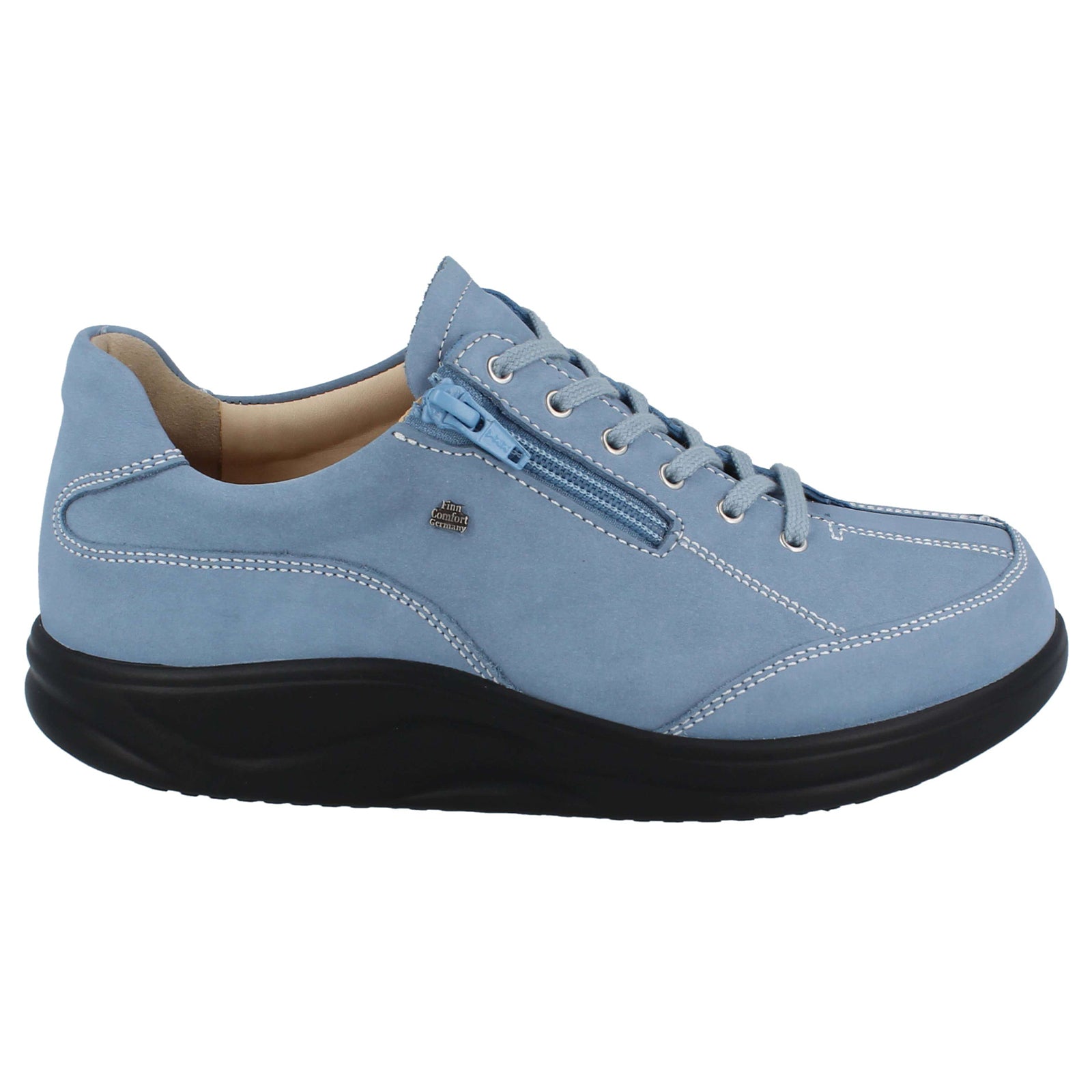 Finn Comfort Otaru Nubuck Leather Womens Shoes#color_blue