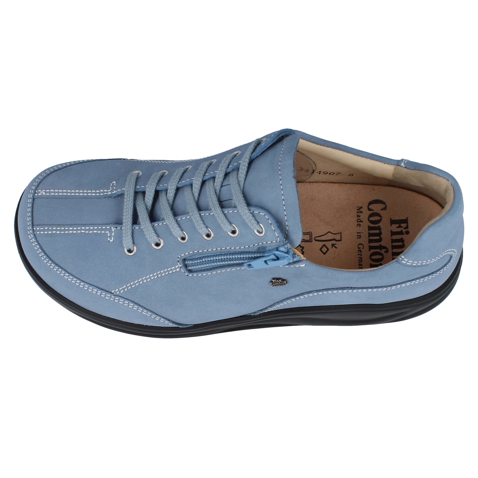 Finn Comfort Otaru Nubuck Leather Womens Shoes#color_blue