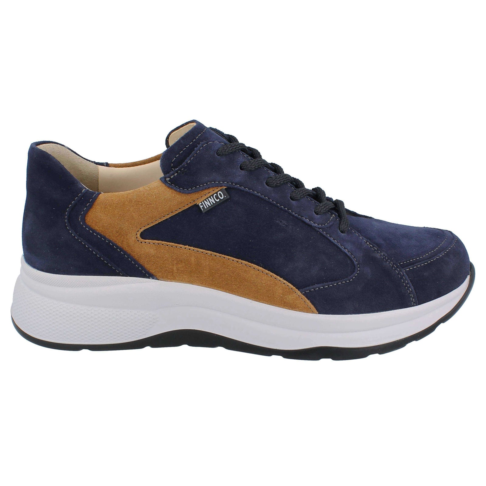 Finn Comfort Piccadilly Leather Mens Shoes#color_indigo miel