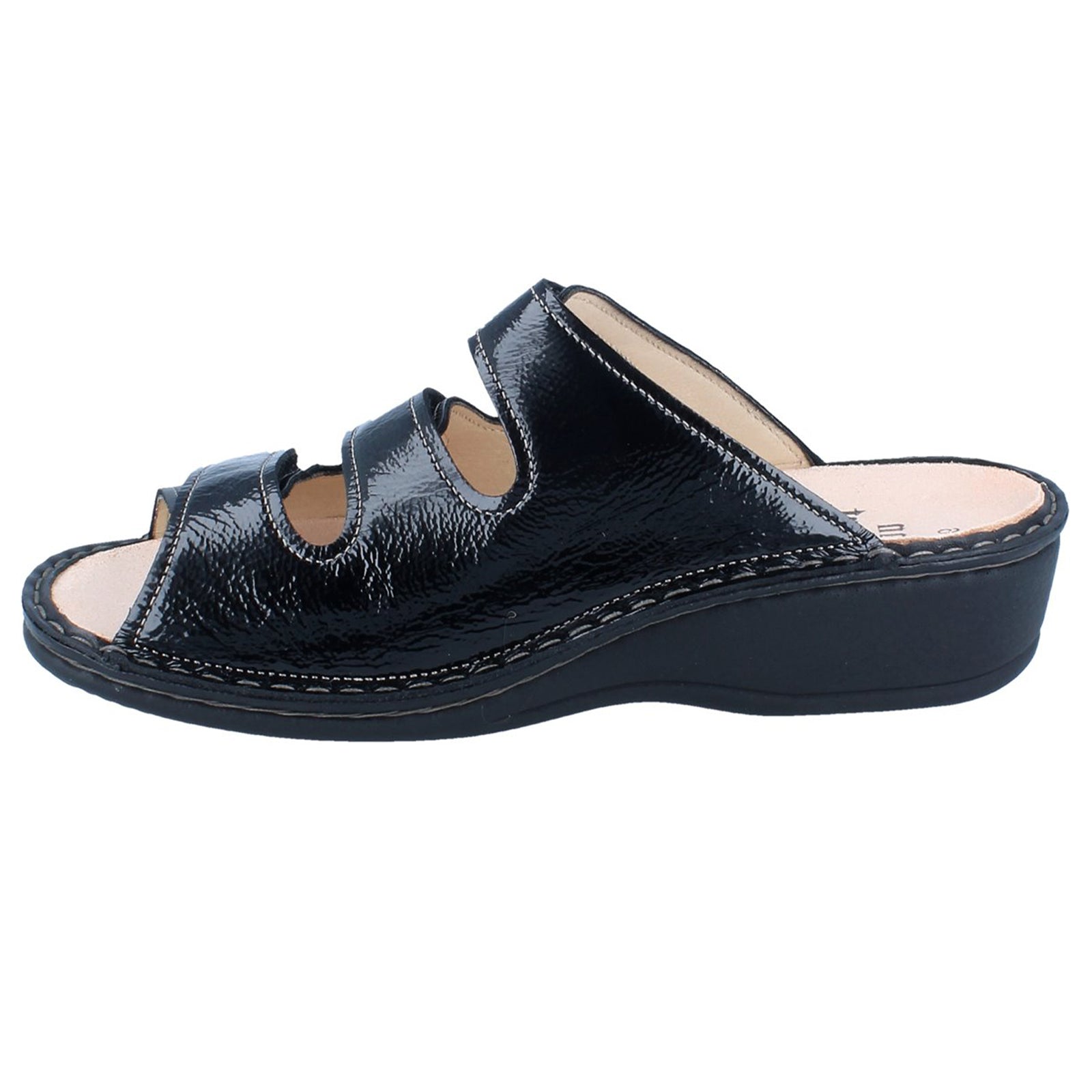 Finn Comfort Pisa Leather Womens Sandals#color_black