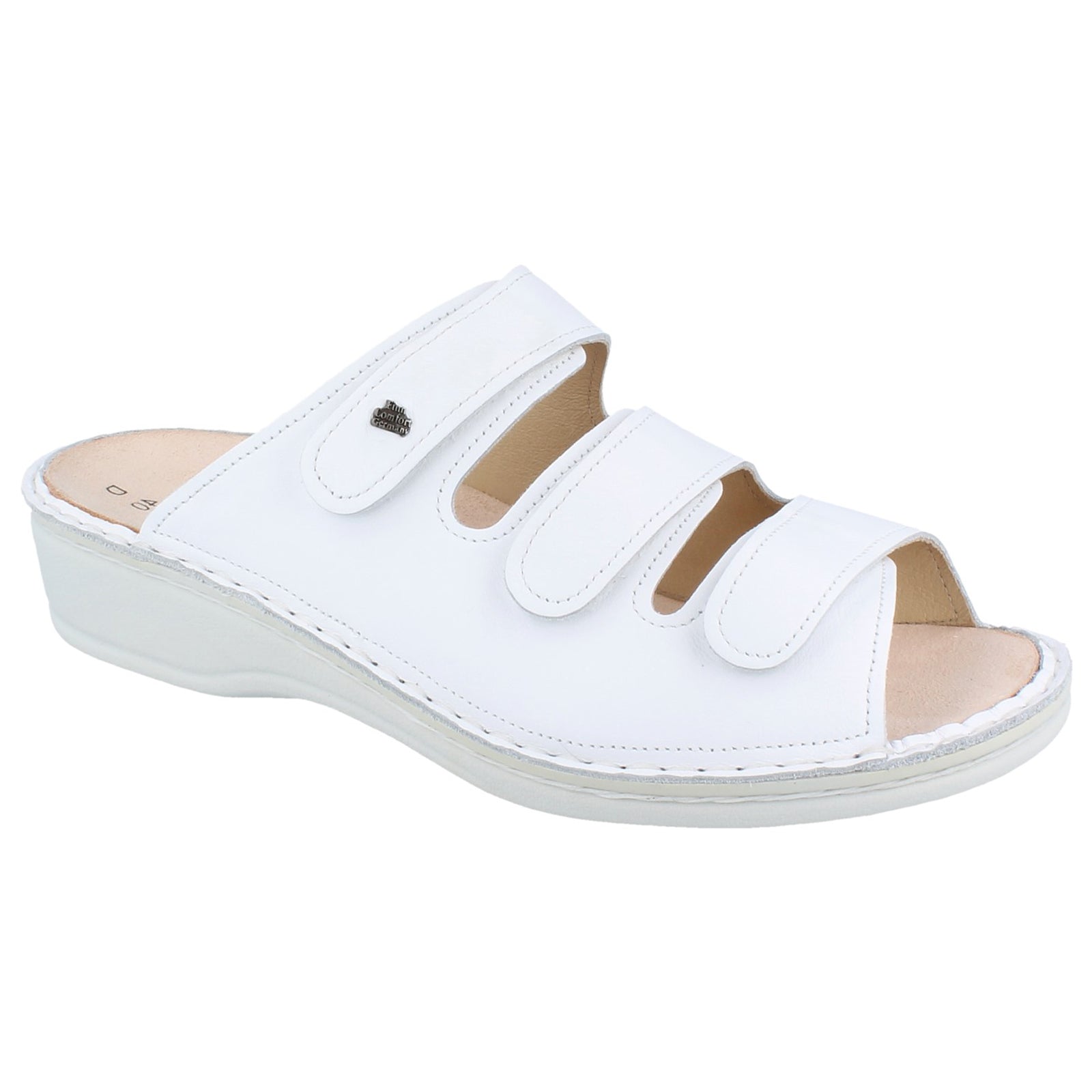 Finn Comfort Pisa Leather Womens Sandals#color_white