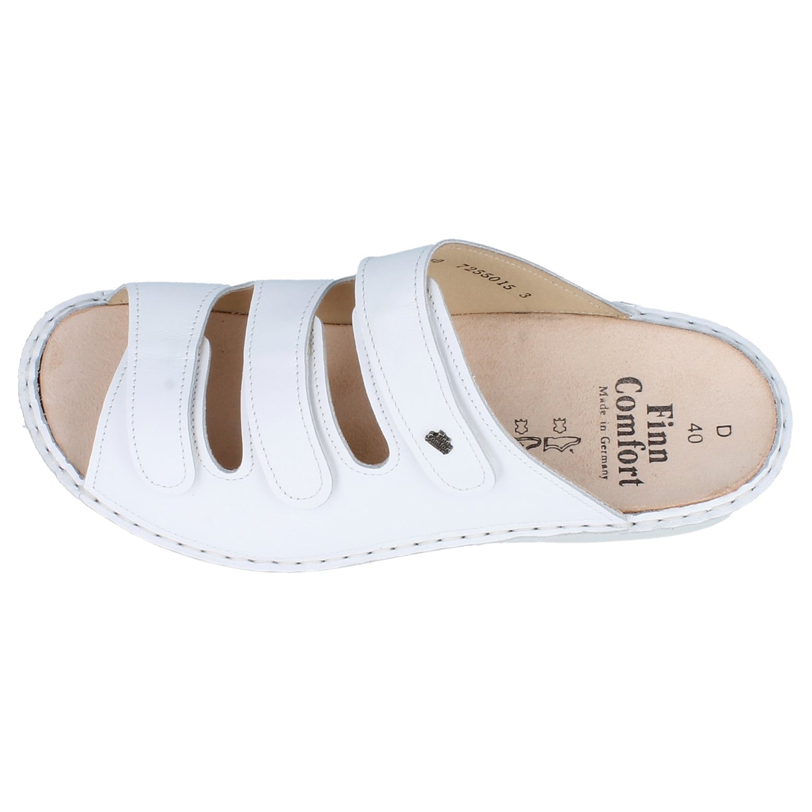 Finn Comfort Pisa Leather Womens Sandals#color_white