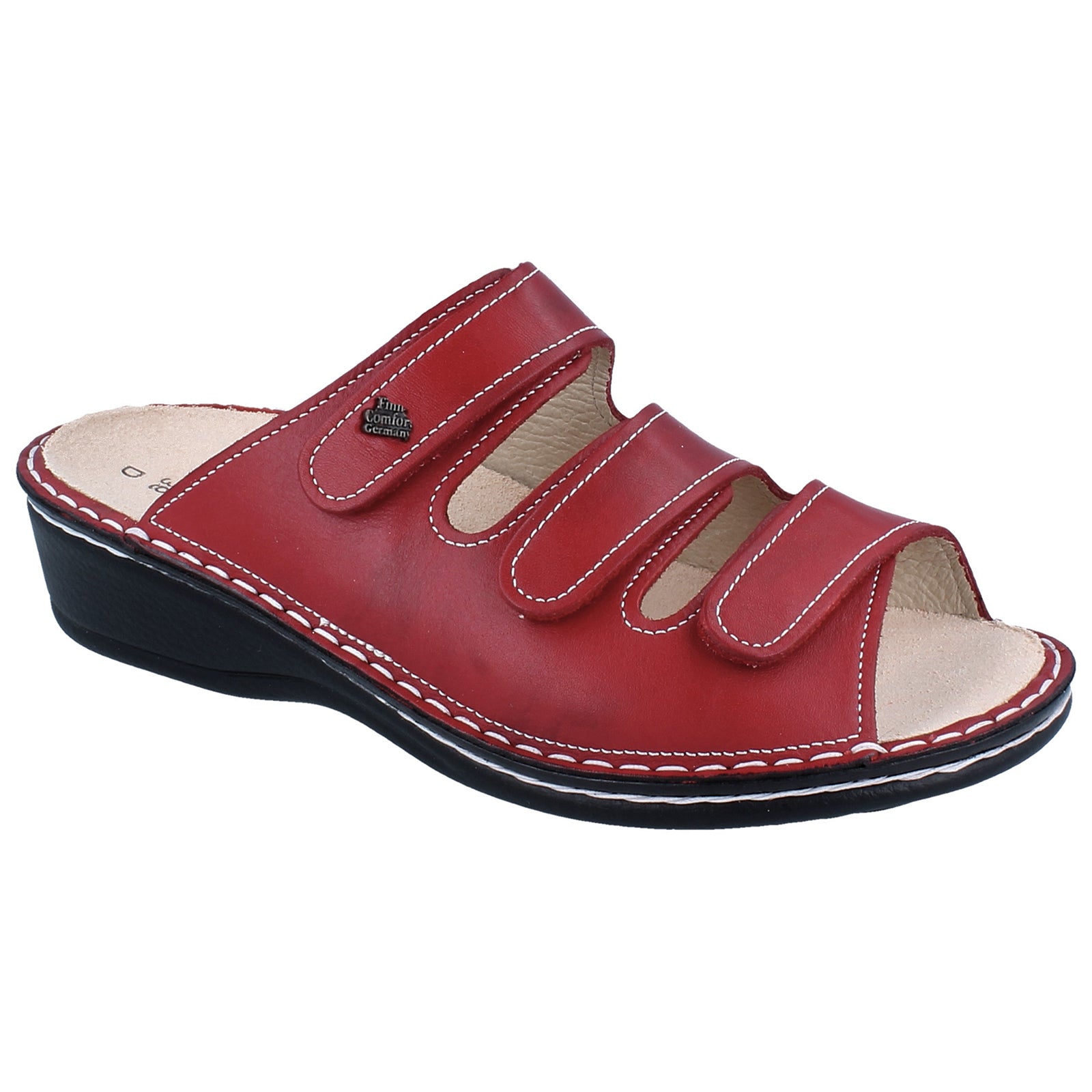 Finn Comfort Pisa Leather Womens Sandals#color_pomodore