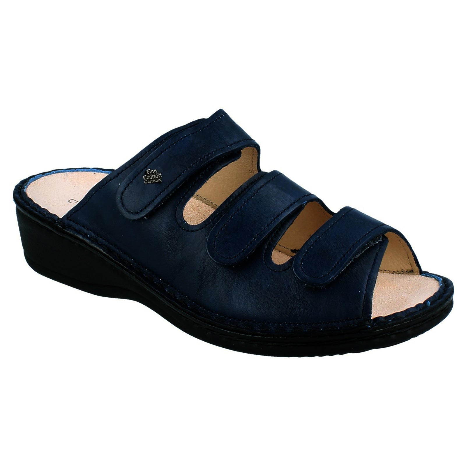 Finn Comfort Pisa Leather Womens Sandals#color_blue