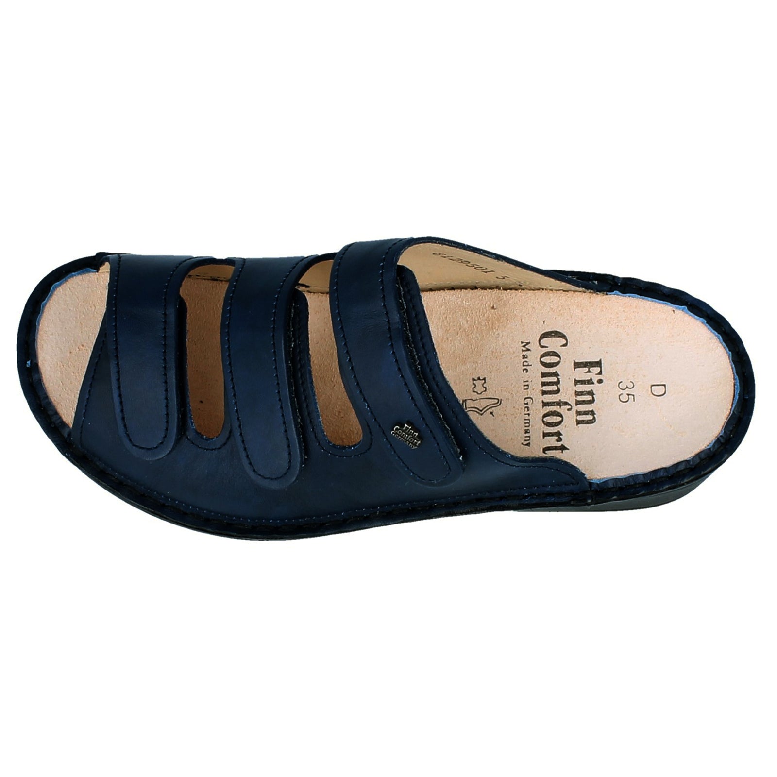 Finn Comfort Pisa Leather Womens Sandals#color_blue