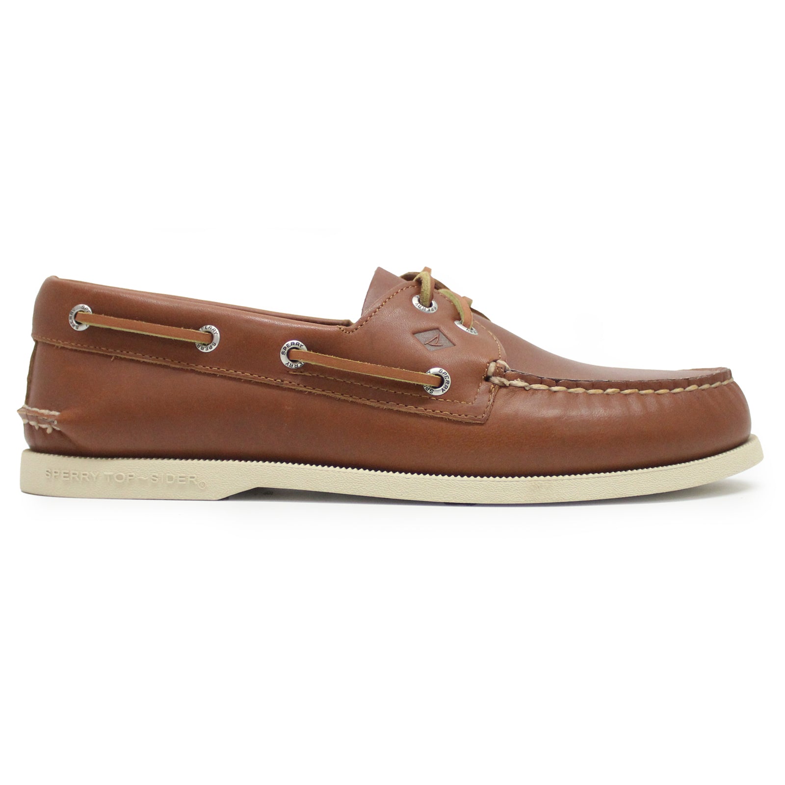 Sperry Authentic Original 2-Eye Full Grain Leather Mens Shoes#color_light brown brun clair pastel