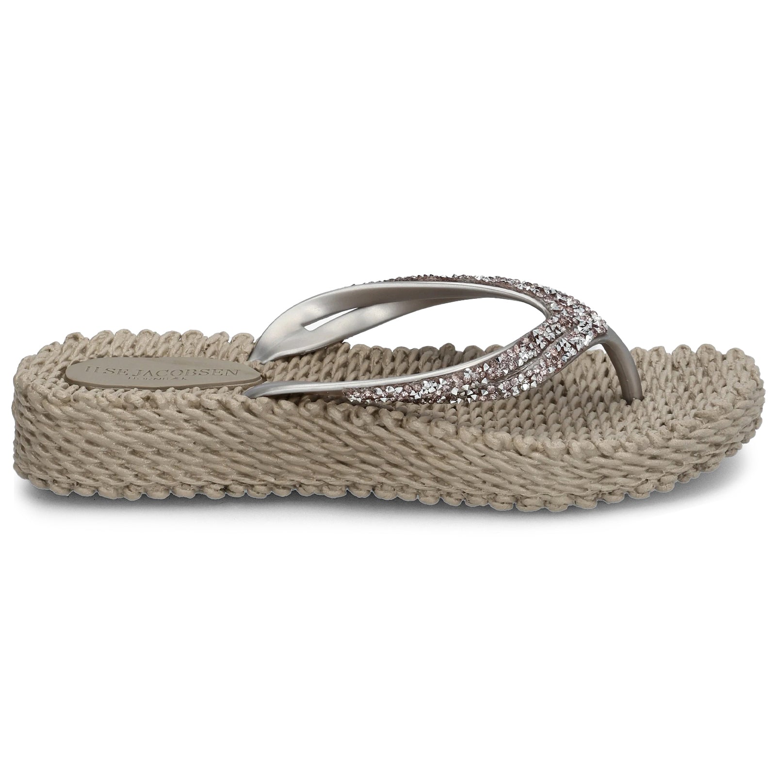 ILSE JACOBSEN SANDAL CRYSTAL EMBELLISHED TEXTURED RUBBER SOLE CHEERFUL 03G 780 PLATIN main image 1