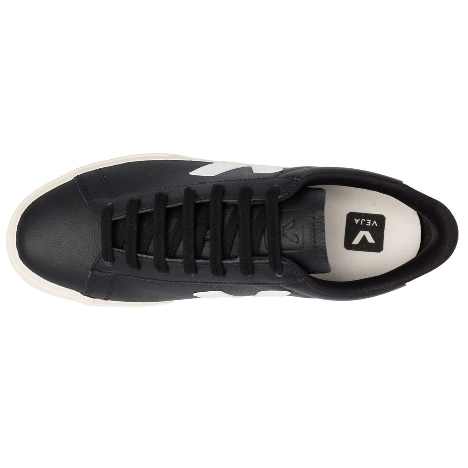 Veja Campo Chromefree Leather Womens Trainers#color_black white