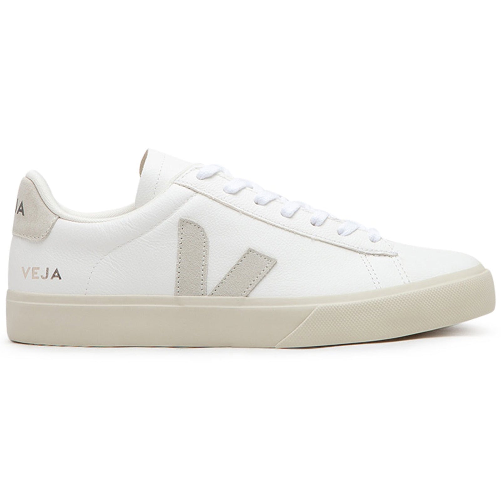 Veja Campo Chromefree Leather Womens Trainers#color_white natural