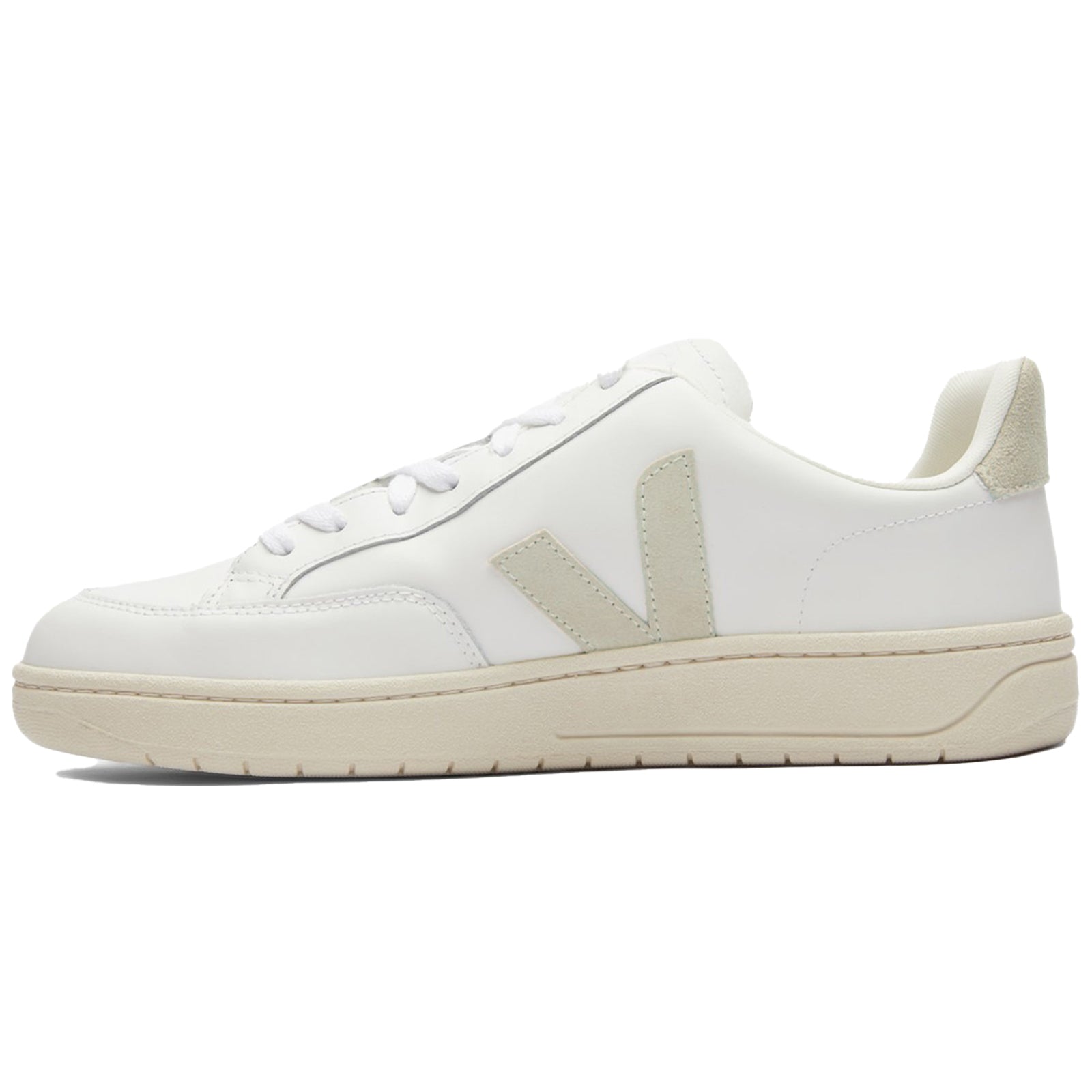 Veja V-12 Leather Mens Trainers#color_white sable