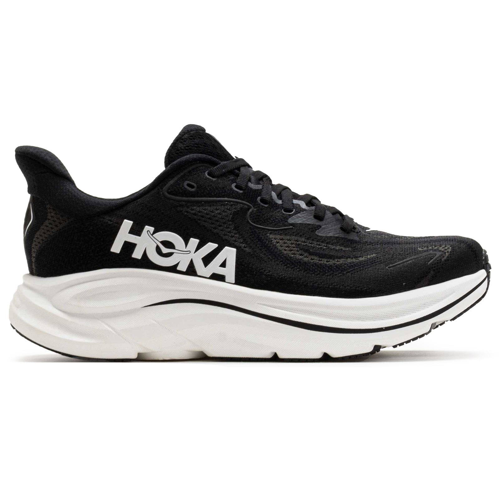 Hoka Clifton 10 Textile Mens Trainers#color_black white