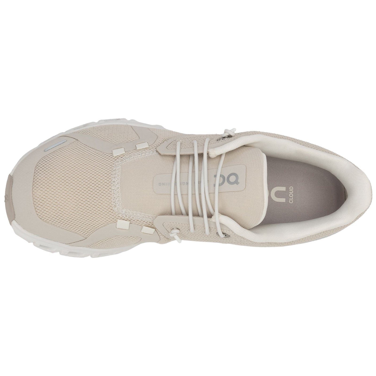 On Cloud 6 Polyester Womens Trainers#color_pearl white
