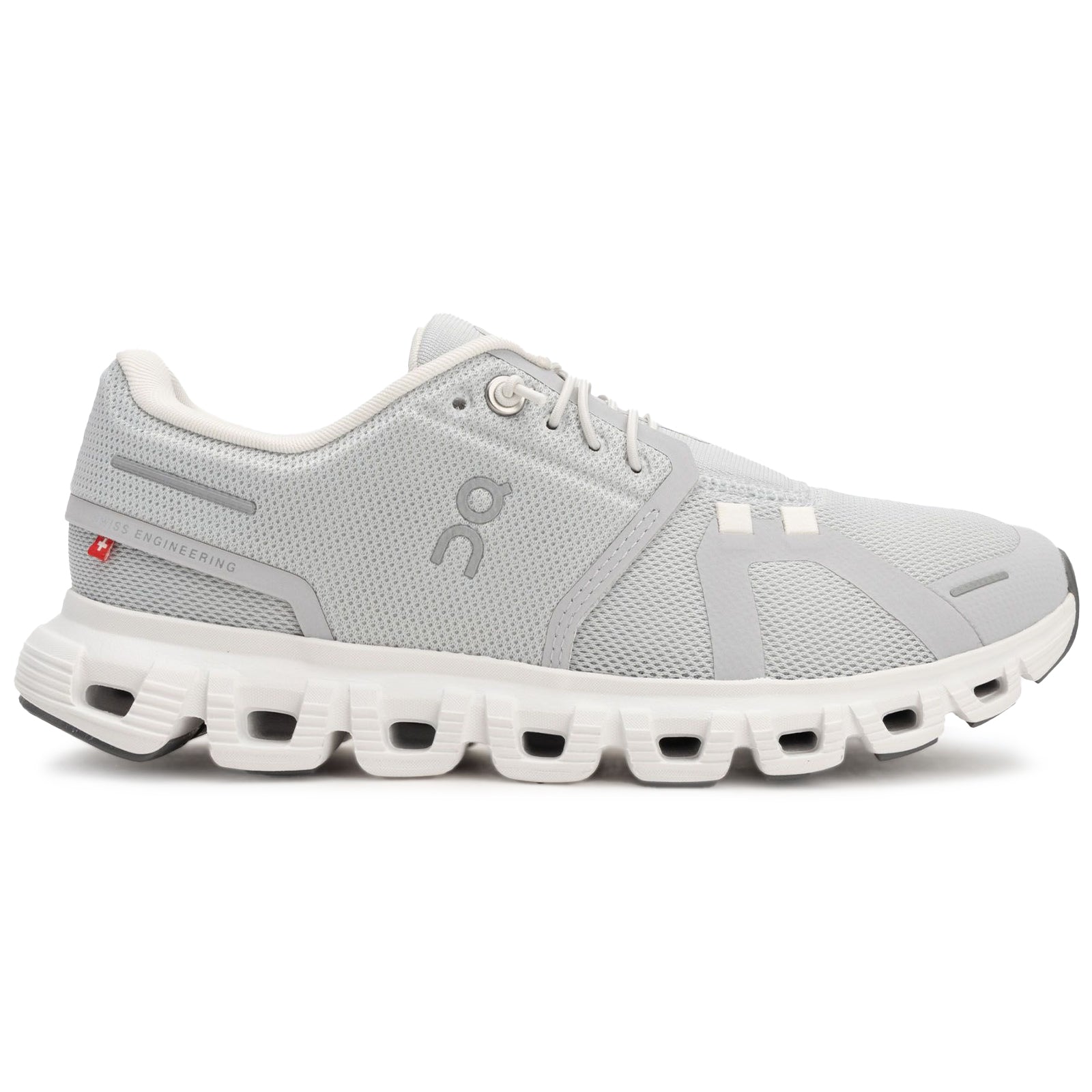 On Cloud 6 Polyester Womens Trainers#color_glacier white
