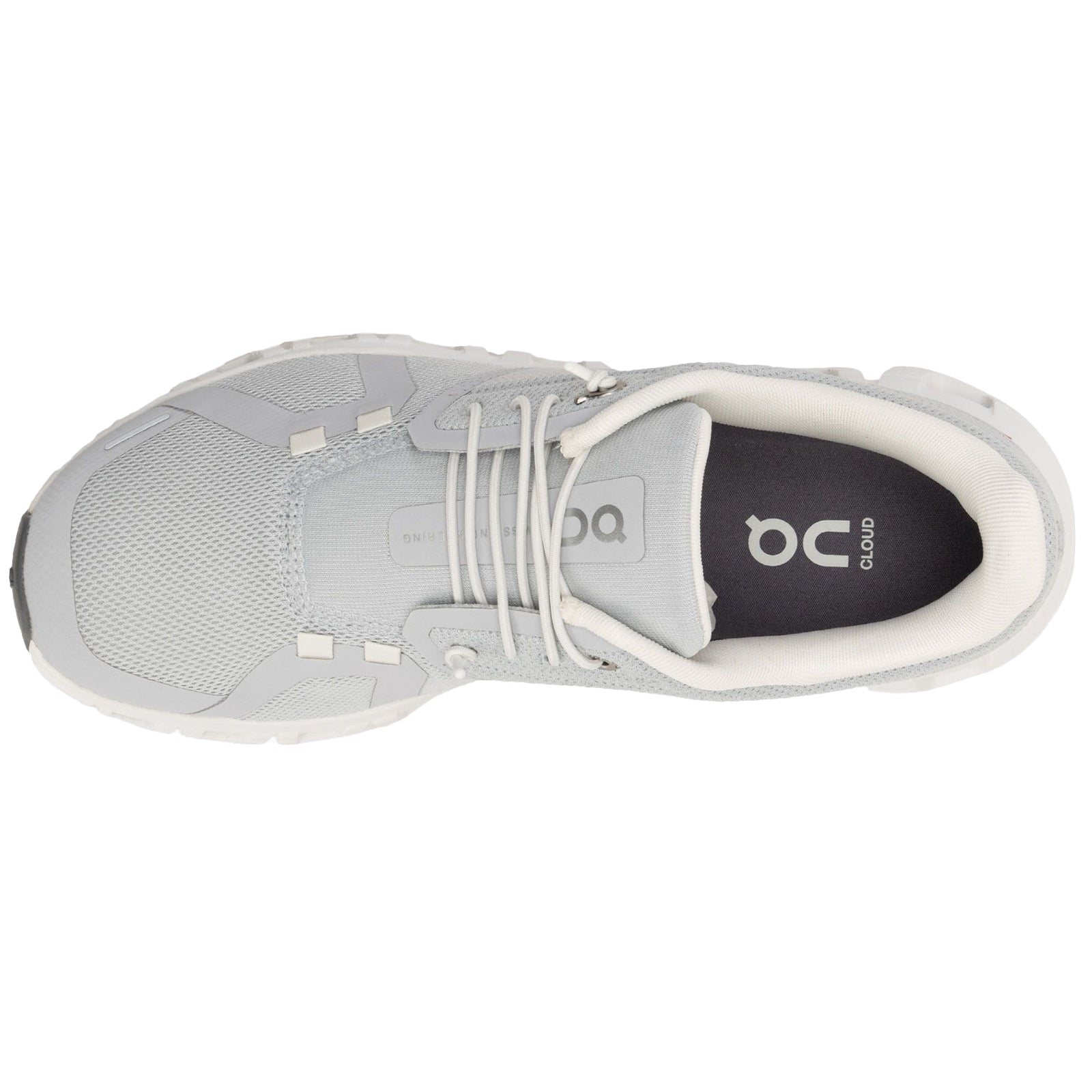 On Cloud 6 Polyester Womens Trainers#color_glacier white