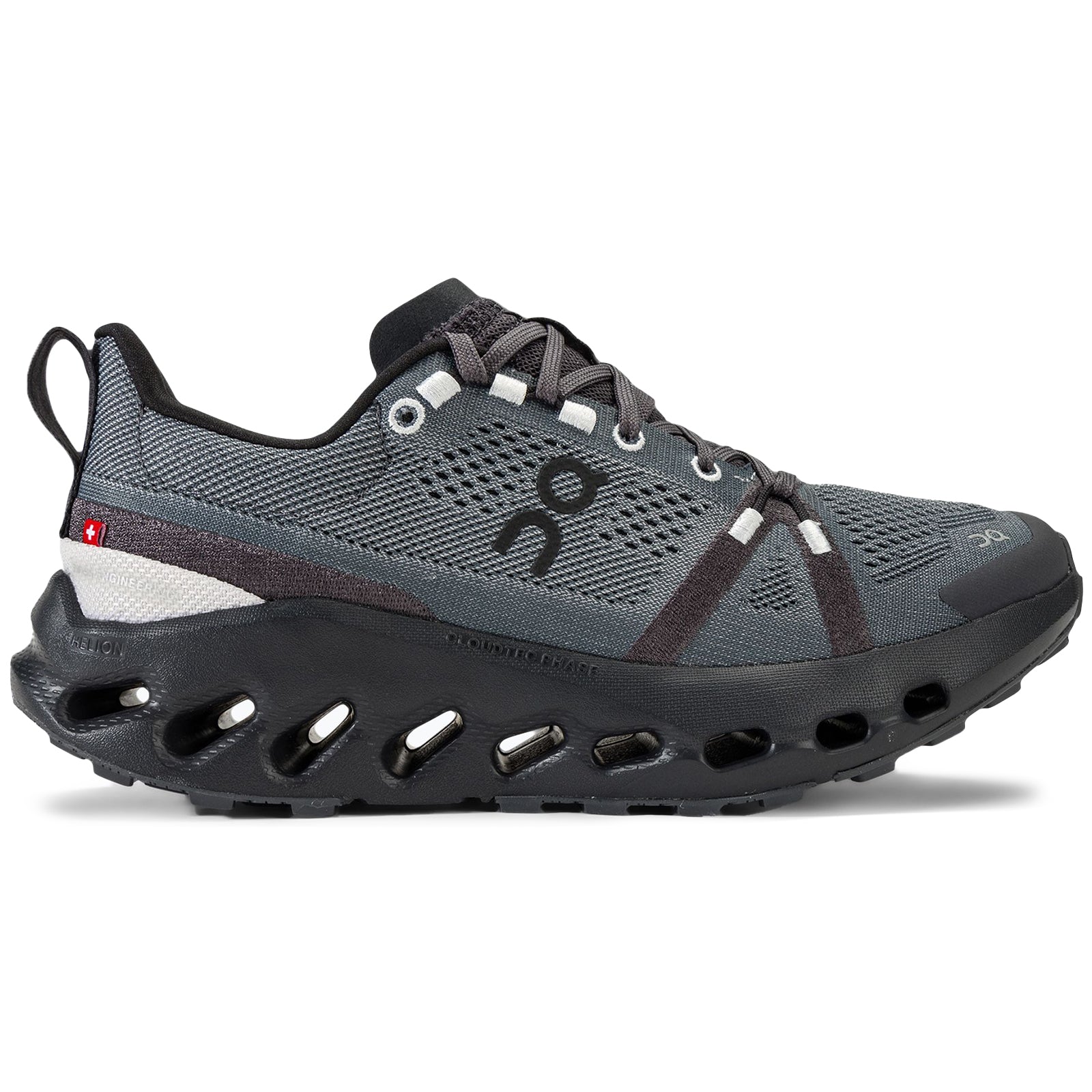 On Cloudsurfer Trail Polyester Womens Trainers#color_eclps black