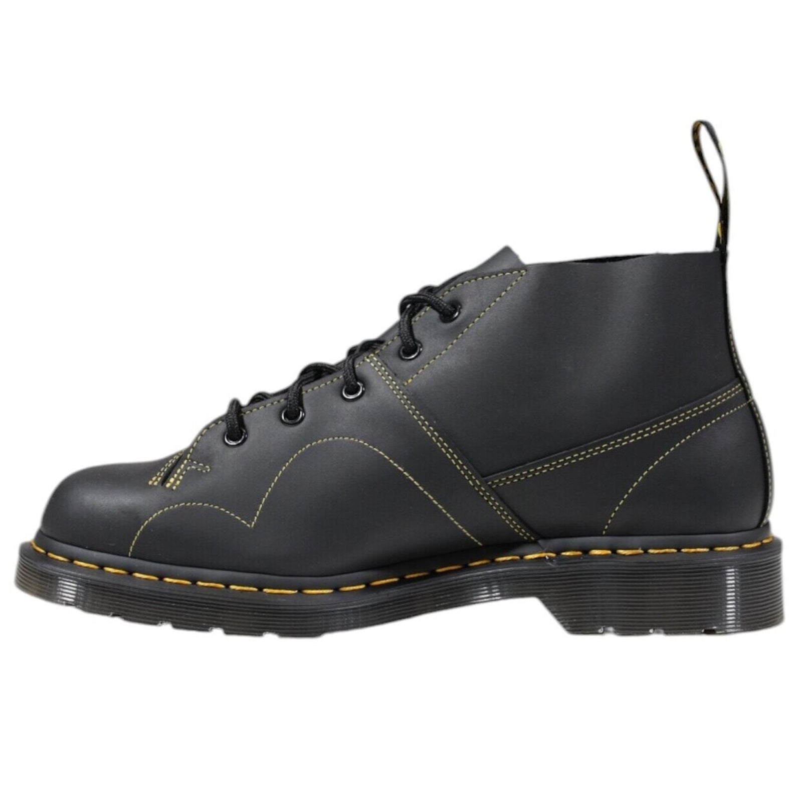 Dr. Martens Church Greasy Smooth Leather Unisex Boots#color_black
