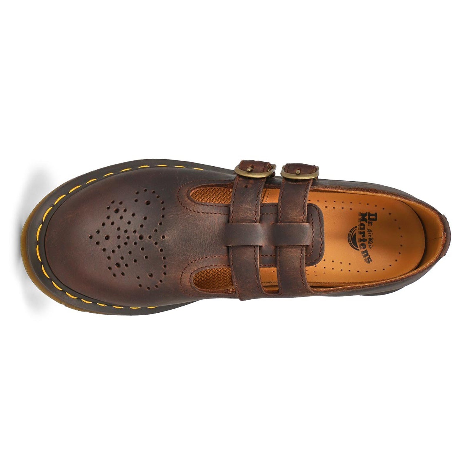 Dr. Martens 8065 Mary Jane Crazy Horse Leather Womens Shoes#color_dark brown