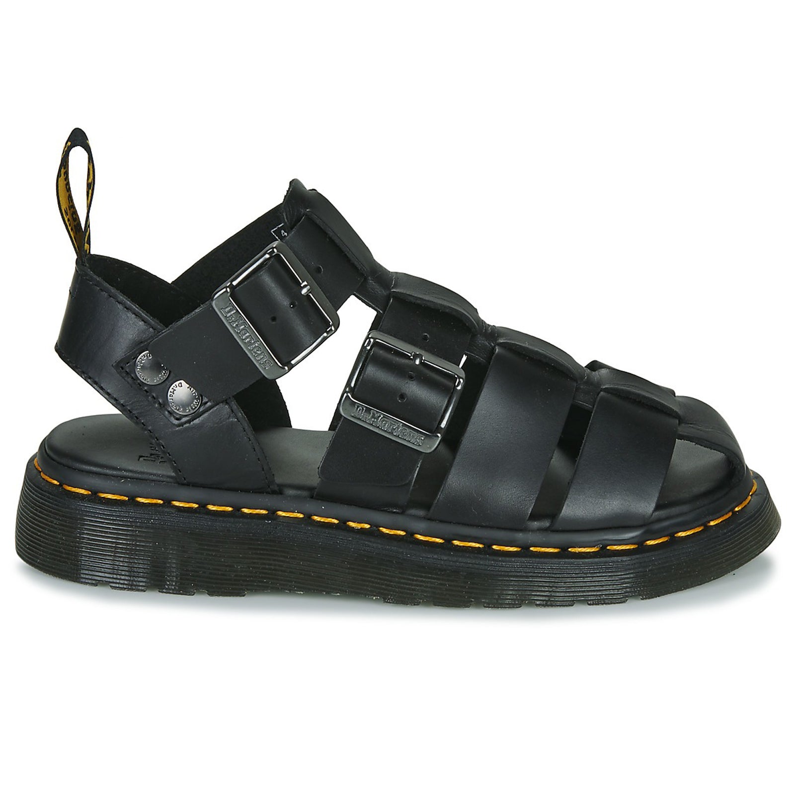 Dr. Martens Garin Brando Leather Unisex Sandals#color_black