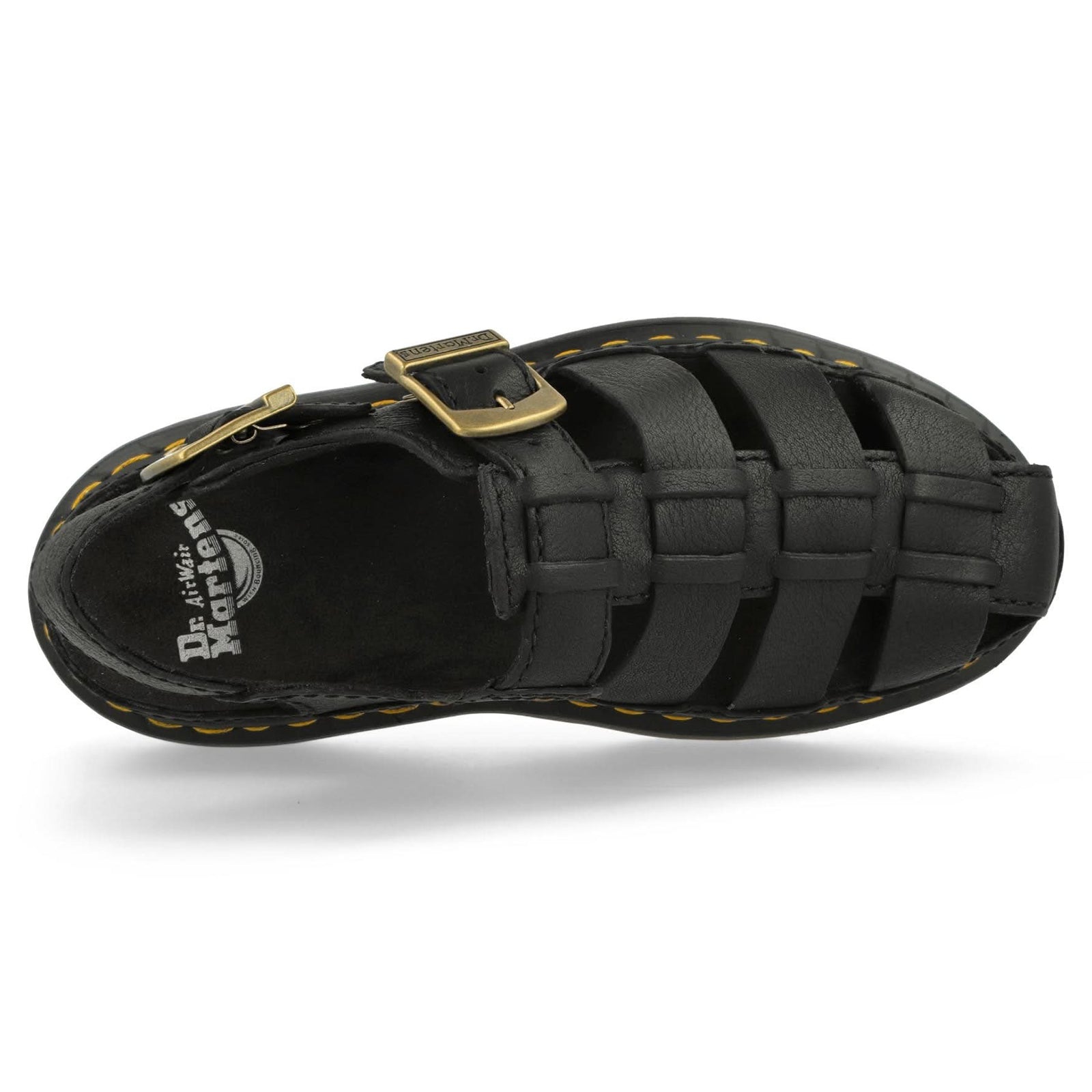 Dr. Martens Wrenlie Grizzly Leather Unisex Sandals#color_black