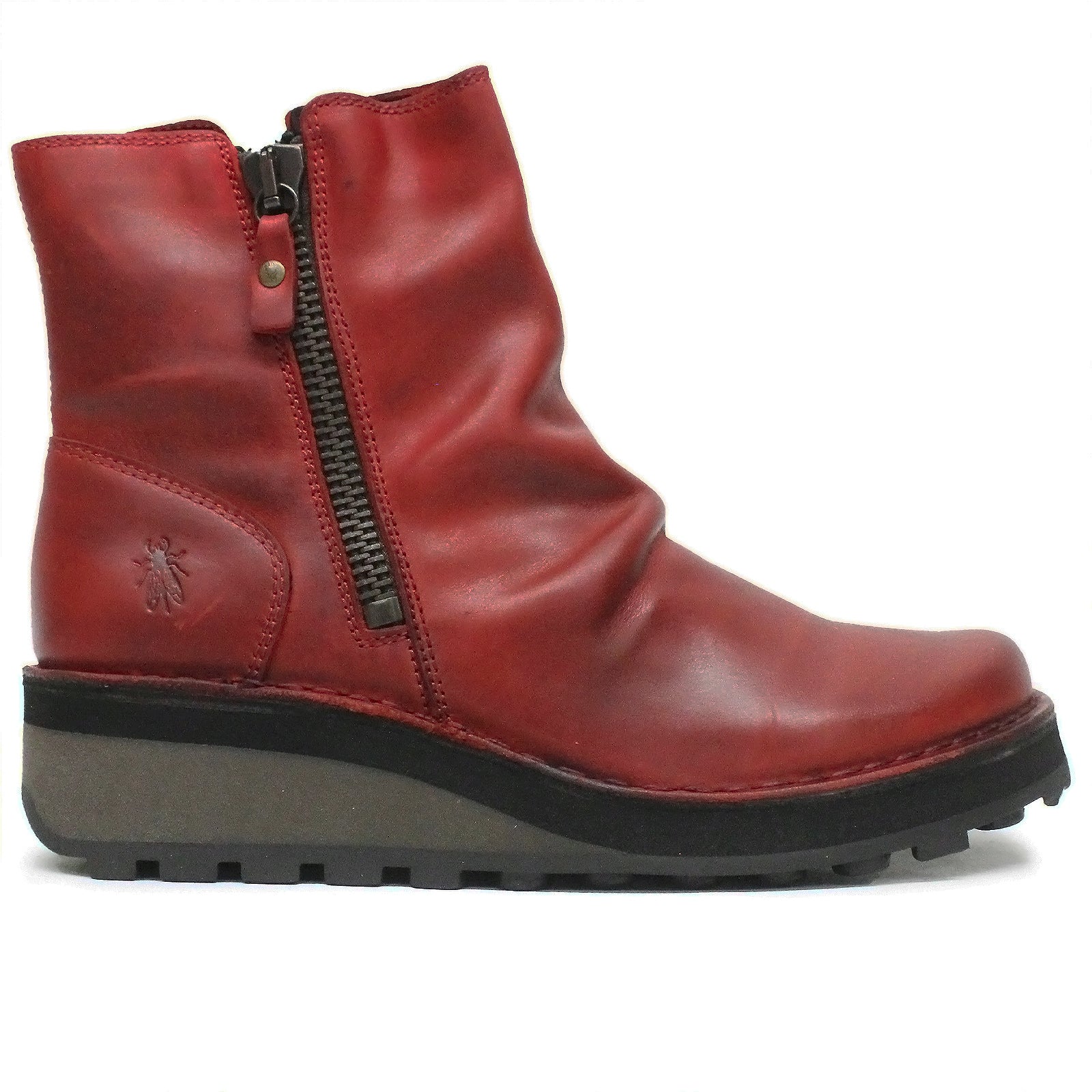 Fly London HOLE146FLY Rug Leather Womens Boots#color_red