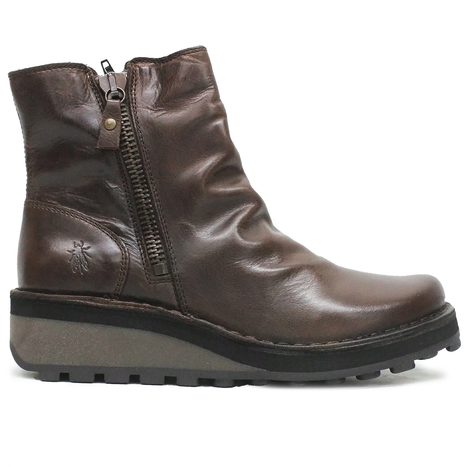 Fly London HOLE146FLY Rug Leather Womens Boots#color_dark brown