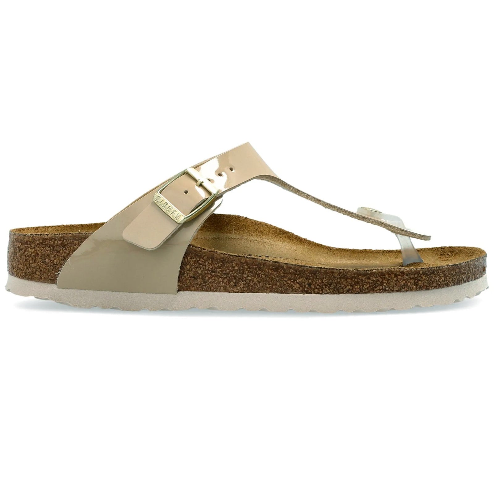Birkenstock Gizeh Birko-Flor Patent Unisex Sandals#color_sand