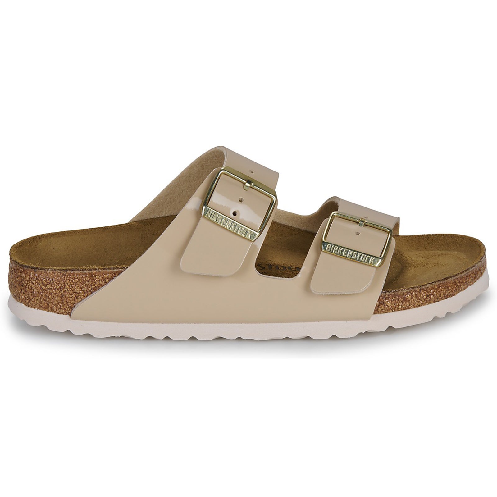 Birkenstock Arizona Birko-Flor Patent Unisex Sandals#color_sand