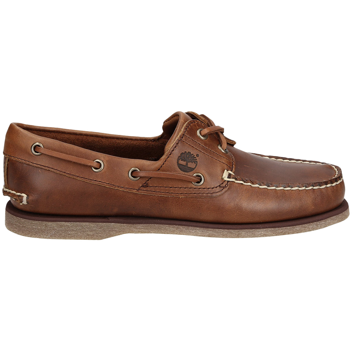 Timberland Classic Boat 2 Eye Leather Mens Shoes#color_medium brown
