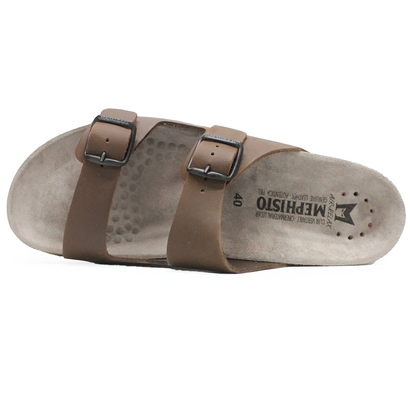 Mephisto Harmony Nubuck Womens Sandals#color_dark brown