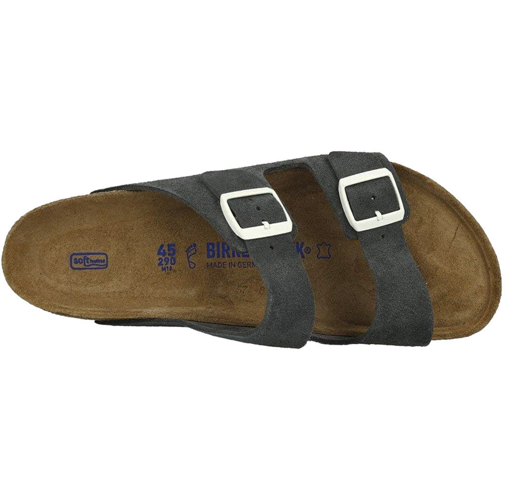 Birkenstock Arizona Soft Footbed Suede Unisex Sandals#color_gunmetal