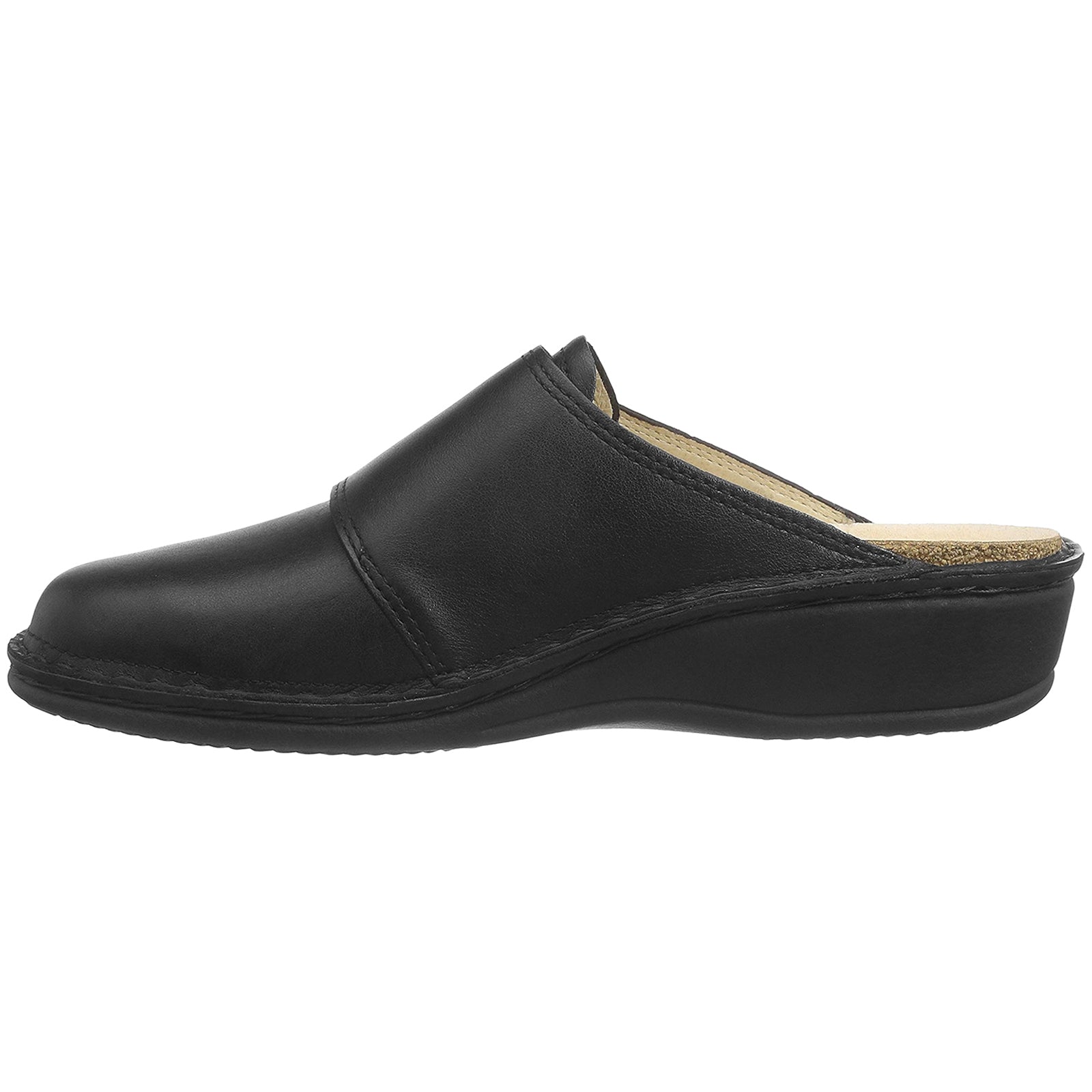 Finn Comfort Aussee Leather Womens Sandals#color_black